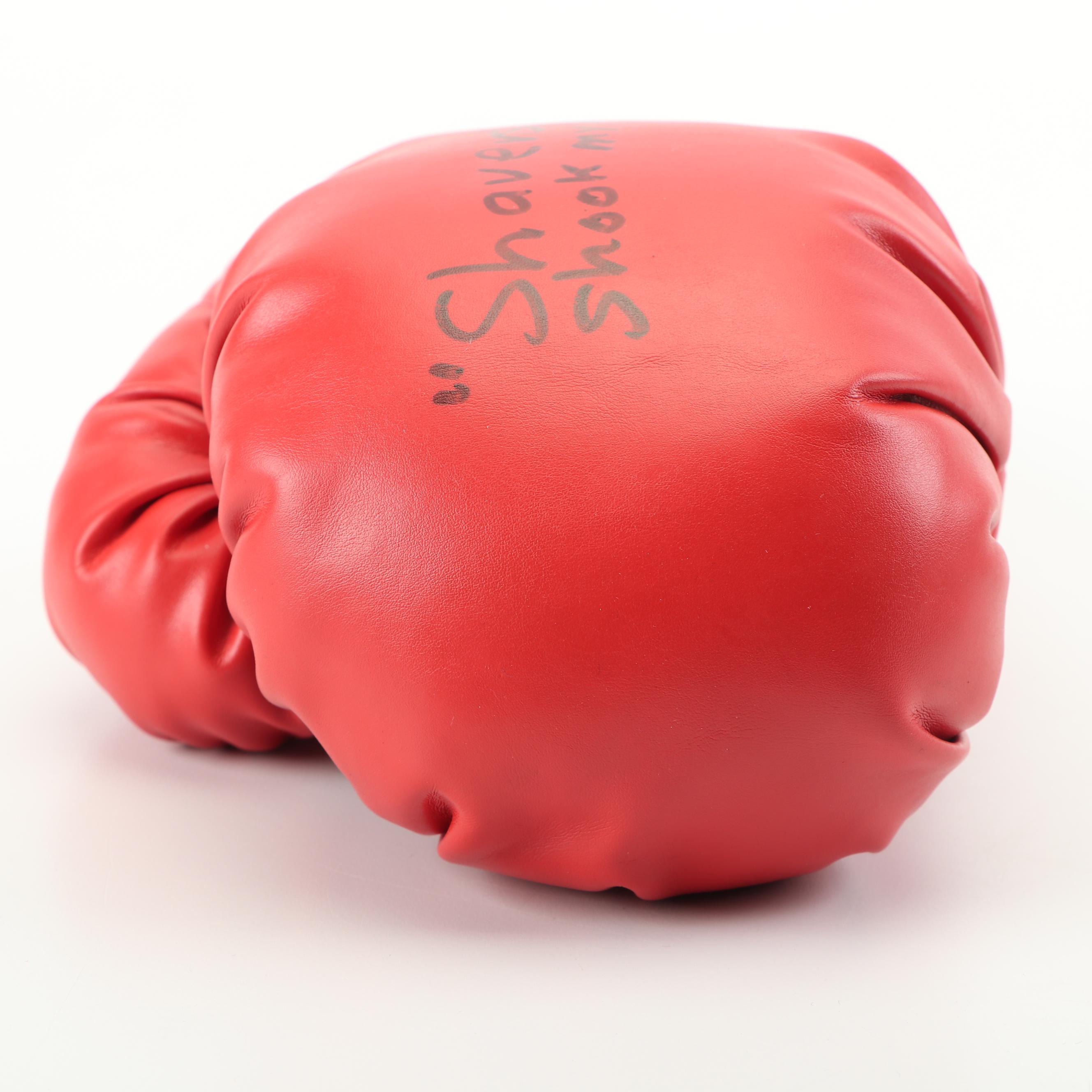 Earnie Shavers Autographed Boxing Glove with Muhammad Ali Quote - PSA/DNA COA