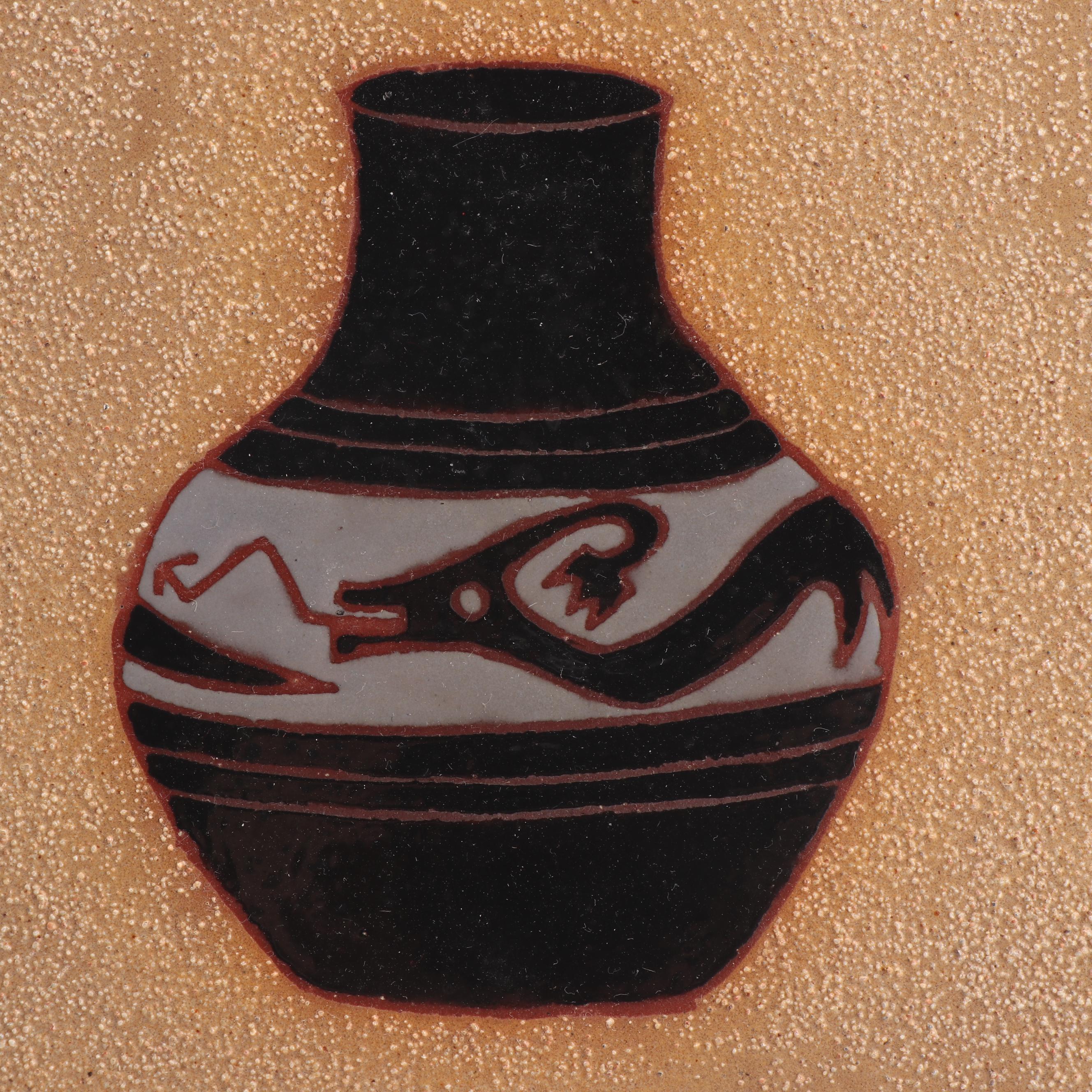 Native American Inspired Pottery and Sand Paintings Including Winterhawk Vases