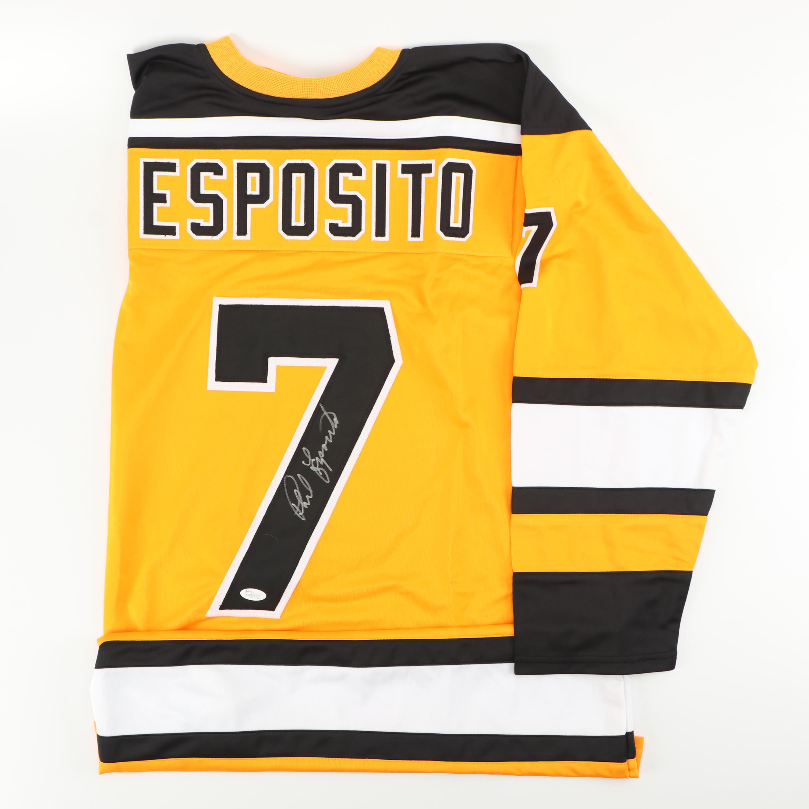 Phil Esposito Autographed Boston Bruins Throwback Jersey - JSA COA