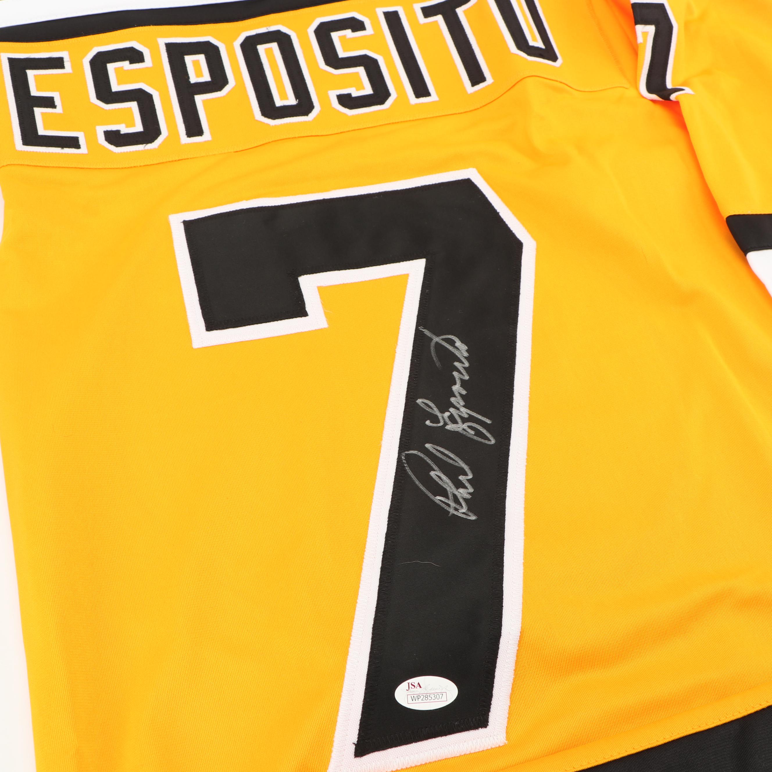 Phil Esposito Autographed Boston Bruins Throwback Jersey - JSA COA