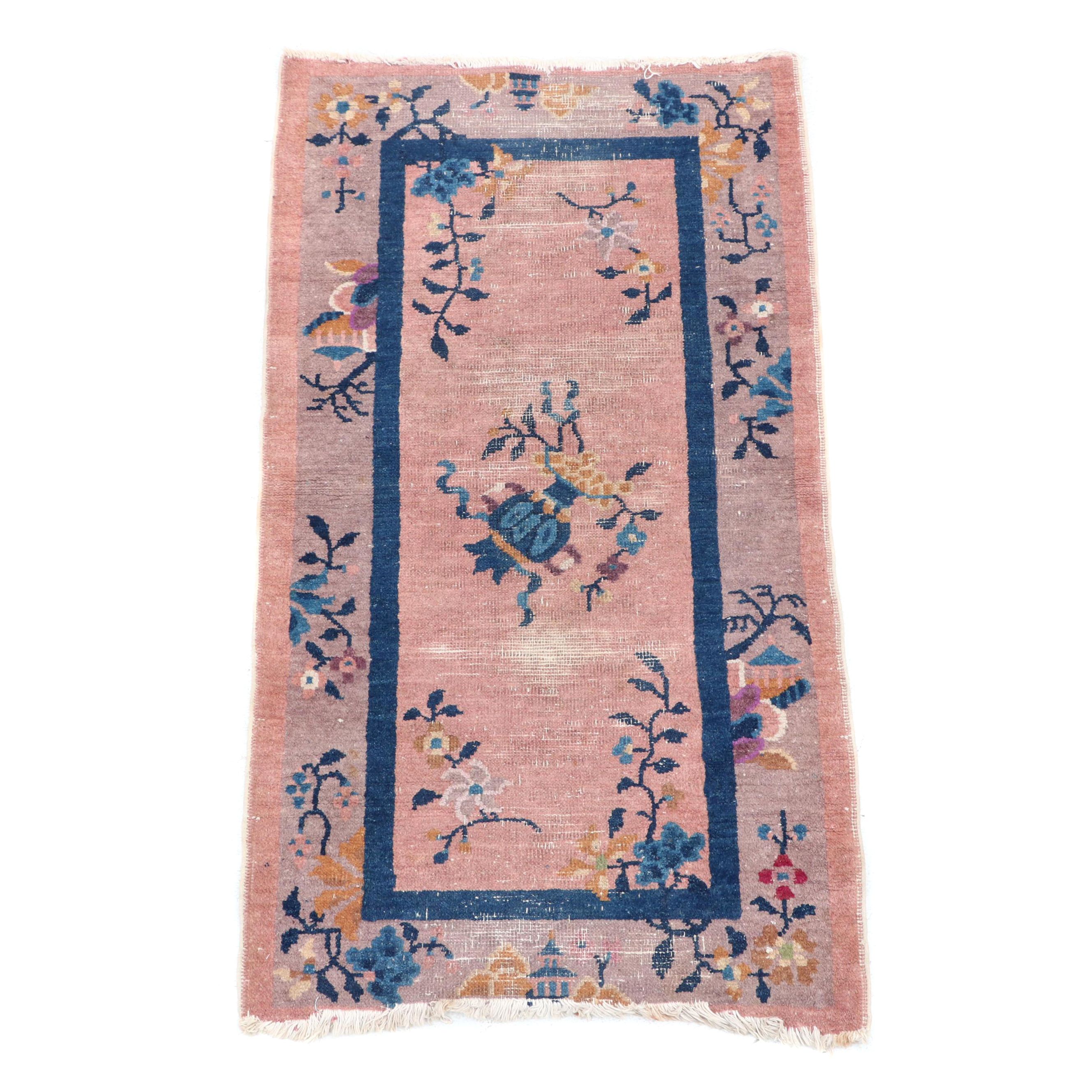 Hand-Knotted Chinese Wool Floral Rug