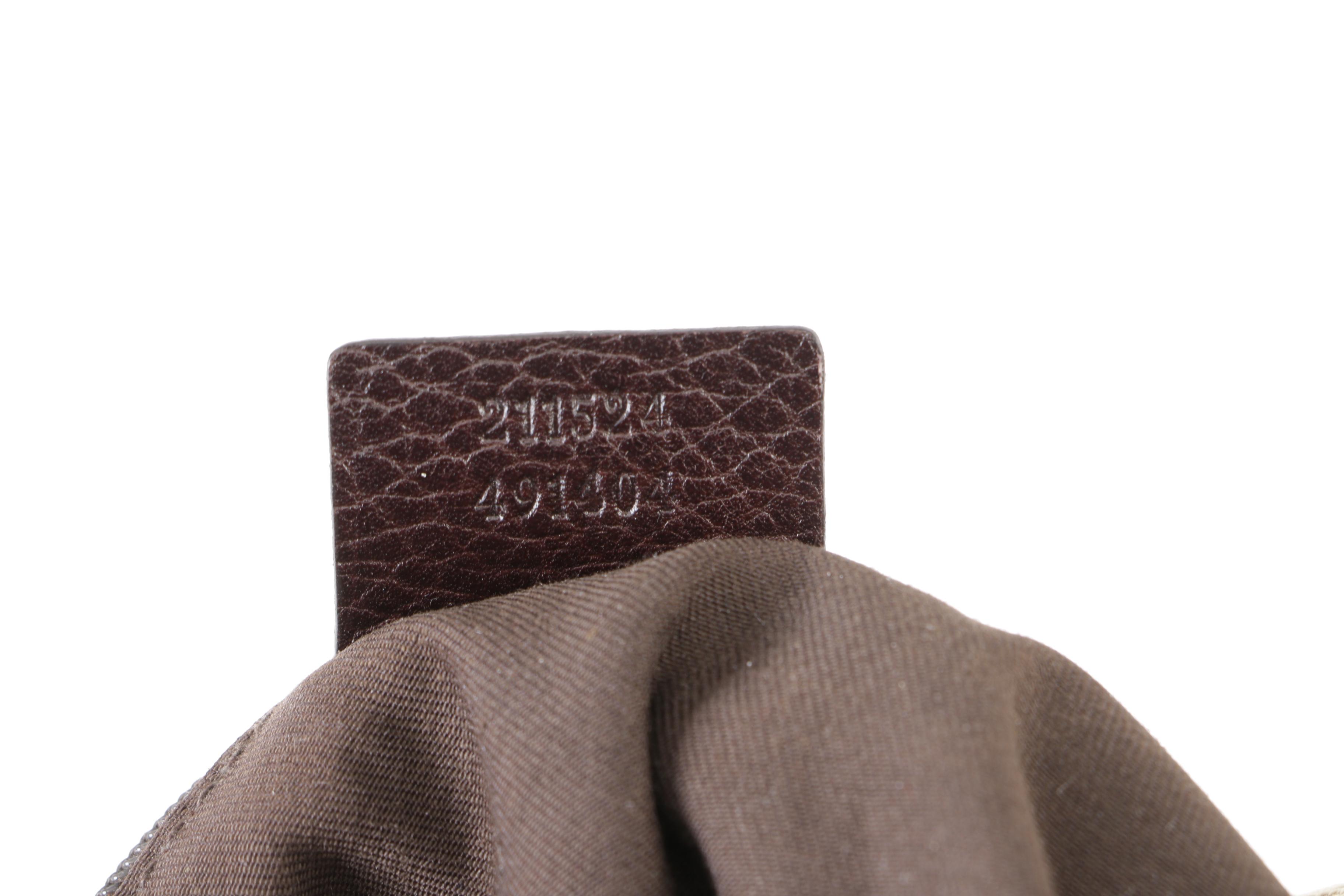 Gucci Horsebit Monogram Canvas and Grained Leather Hobo Bag, Made in Italy