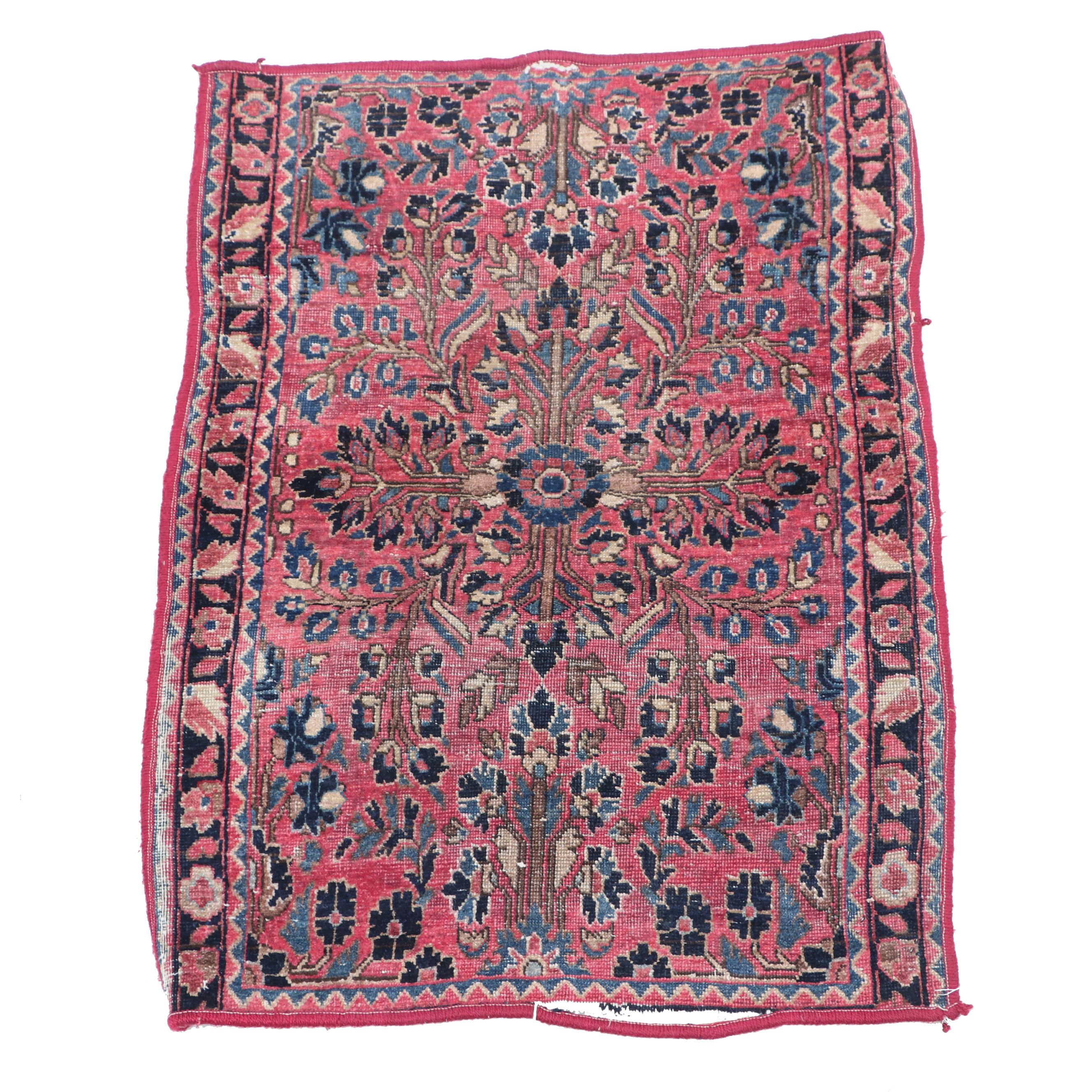 Hand-Knotted Persian Sarouk Wool Rug