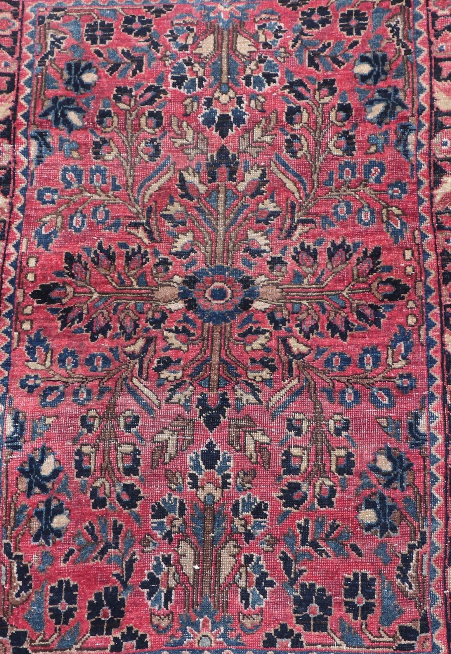Hand-Knotted Persian Sarouk Wool Rug