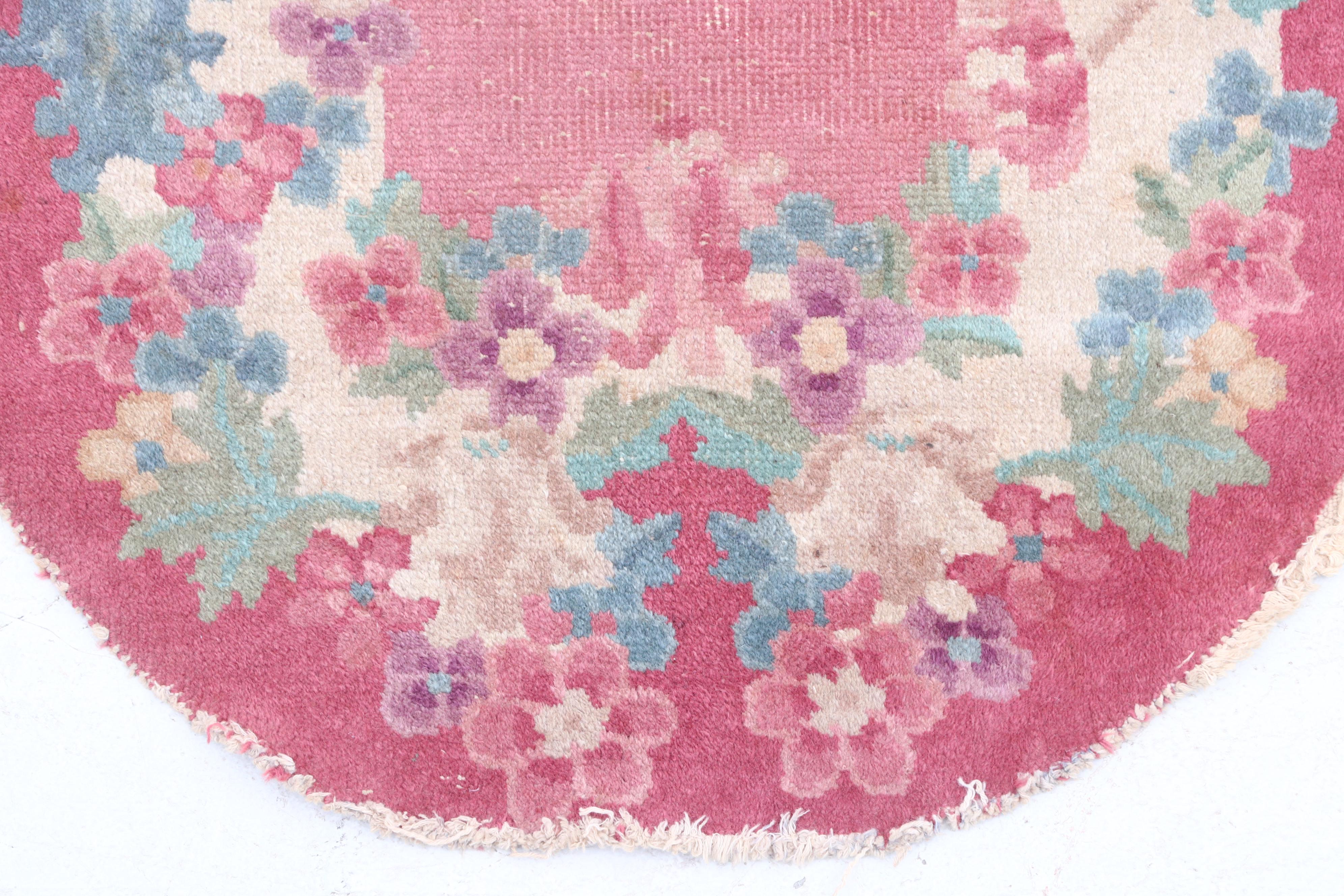 Hand-Knotted Indo-Persian Oval Wool Rug
