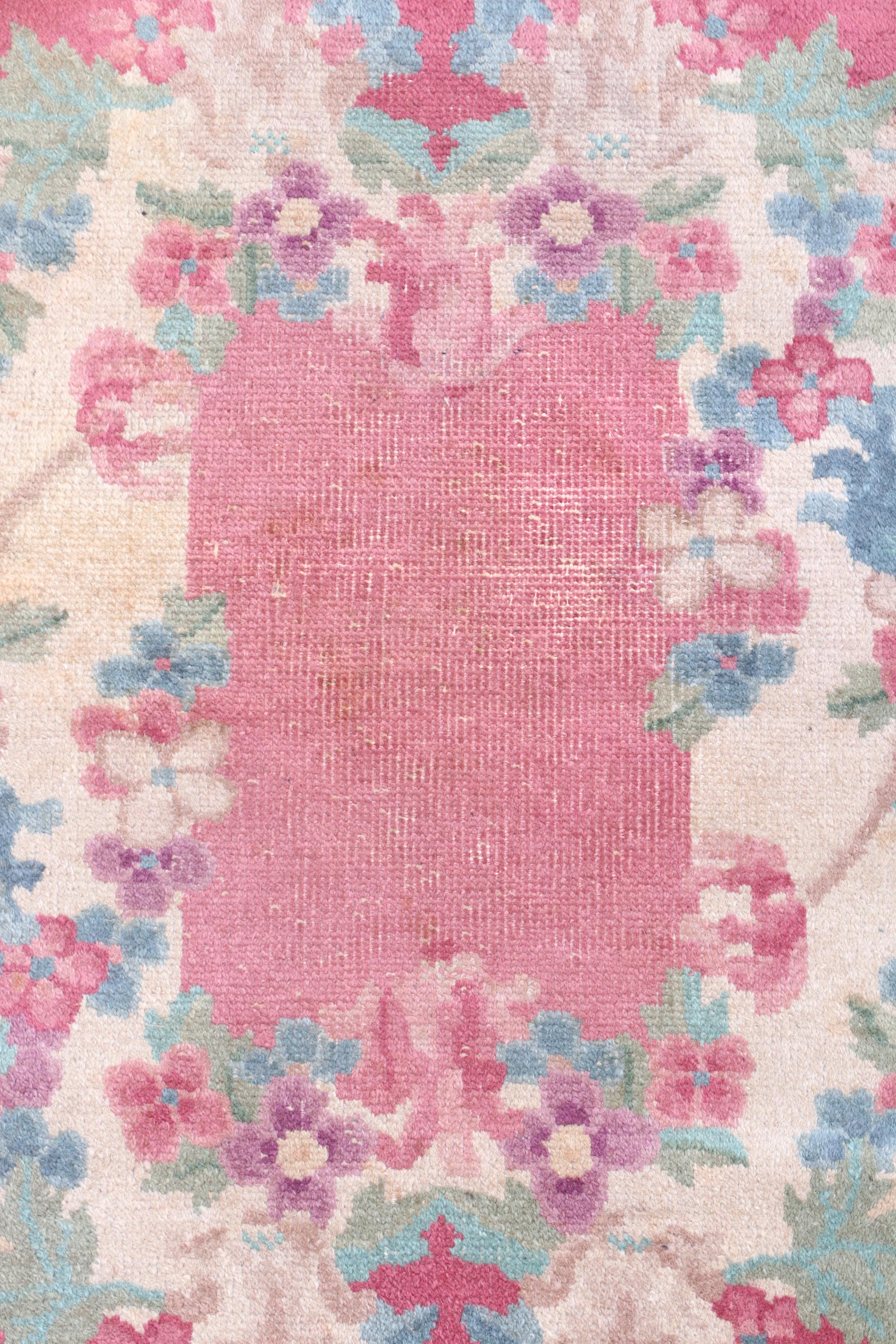 Hand-Knotted Indo-Persian Oval Wool Rug