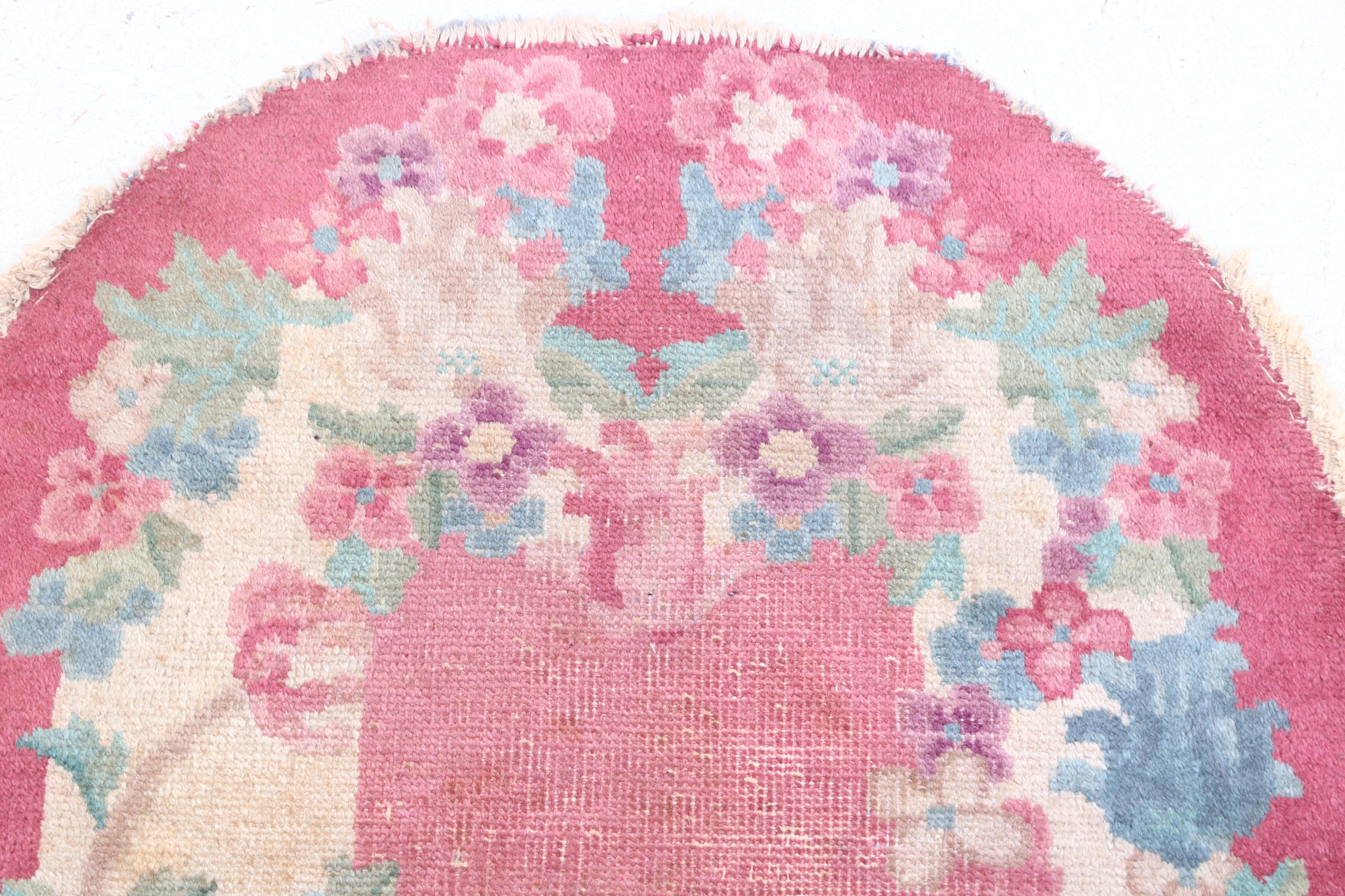 Hand-Knotted Indo-Persian Oval Wool Rug