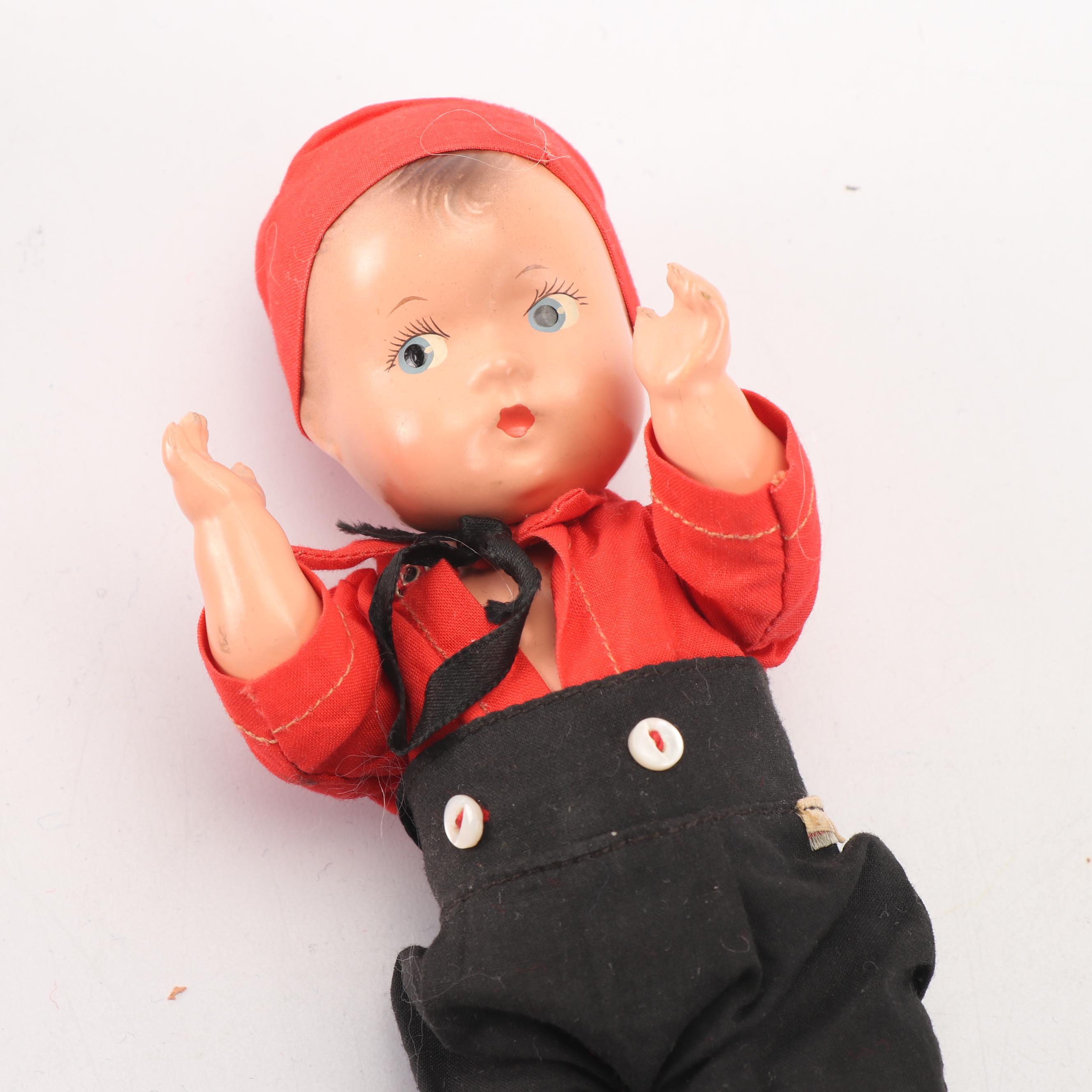 Swedish Papier-Mache and Porcelain Dolls, Mid-20th Century