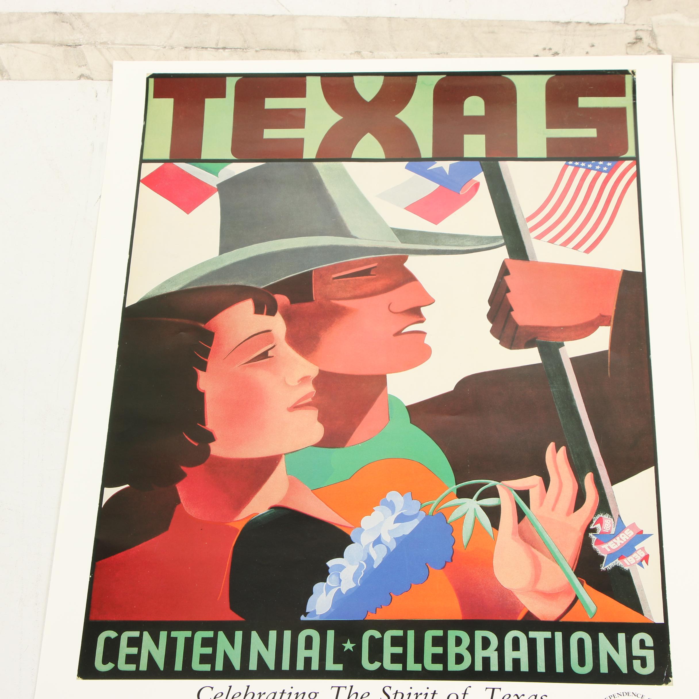 Texas Centennial Celebrations Offset Lithograph Posters, 1986