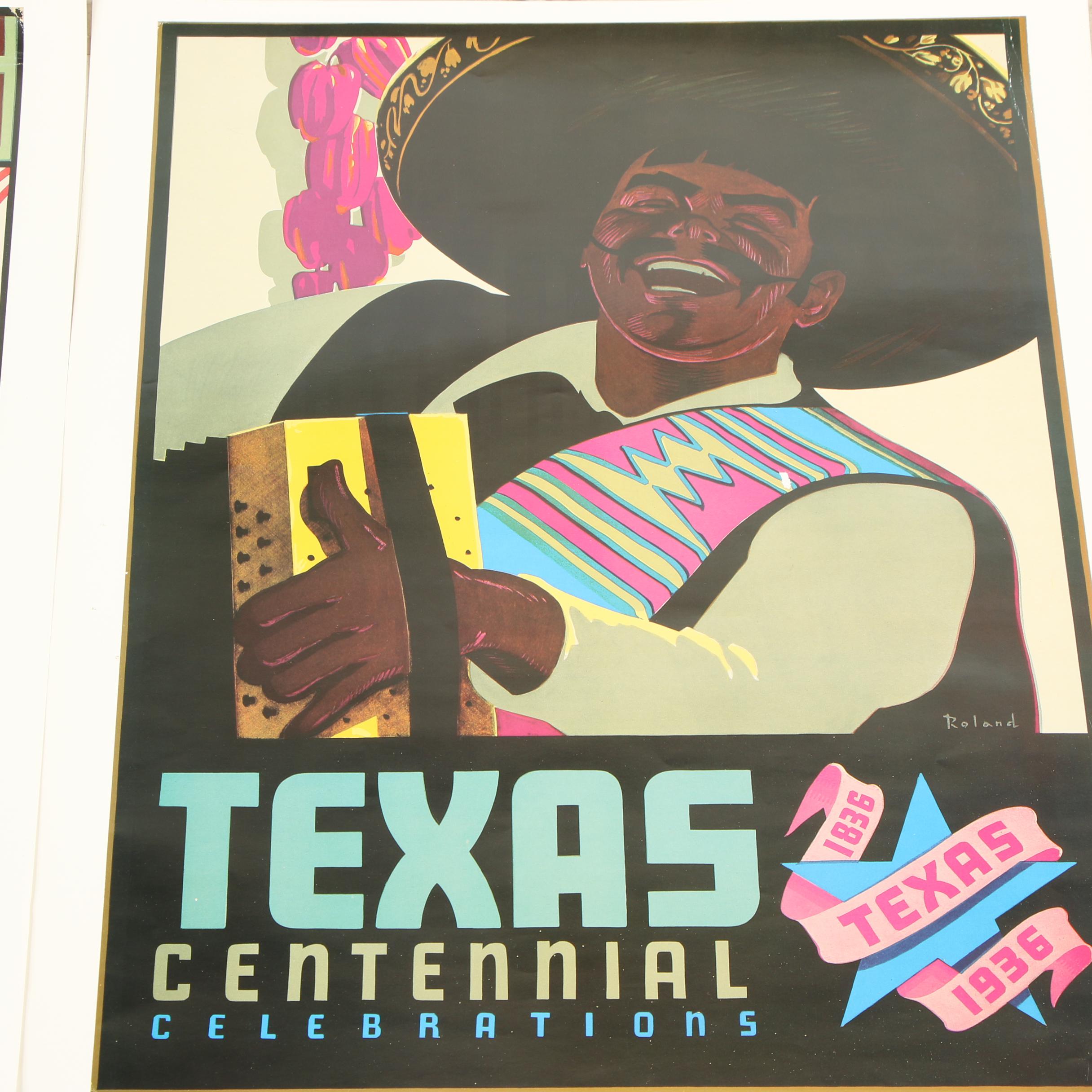 Texas Centennial Celebrations Offset Lithograph Posters, 1986