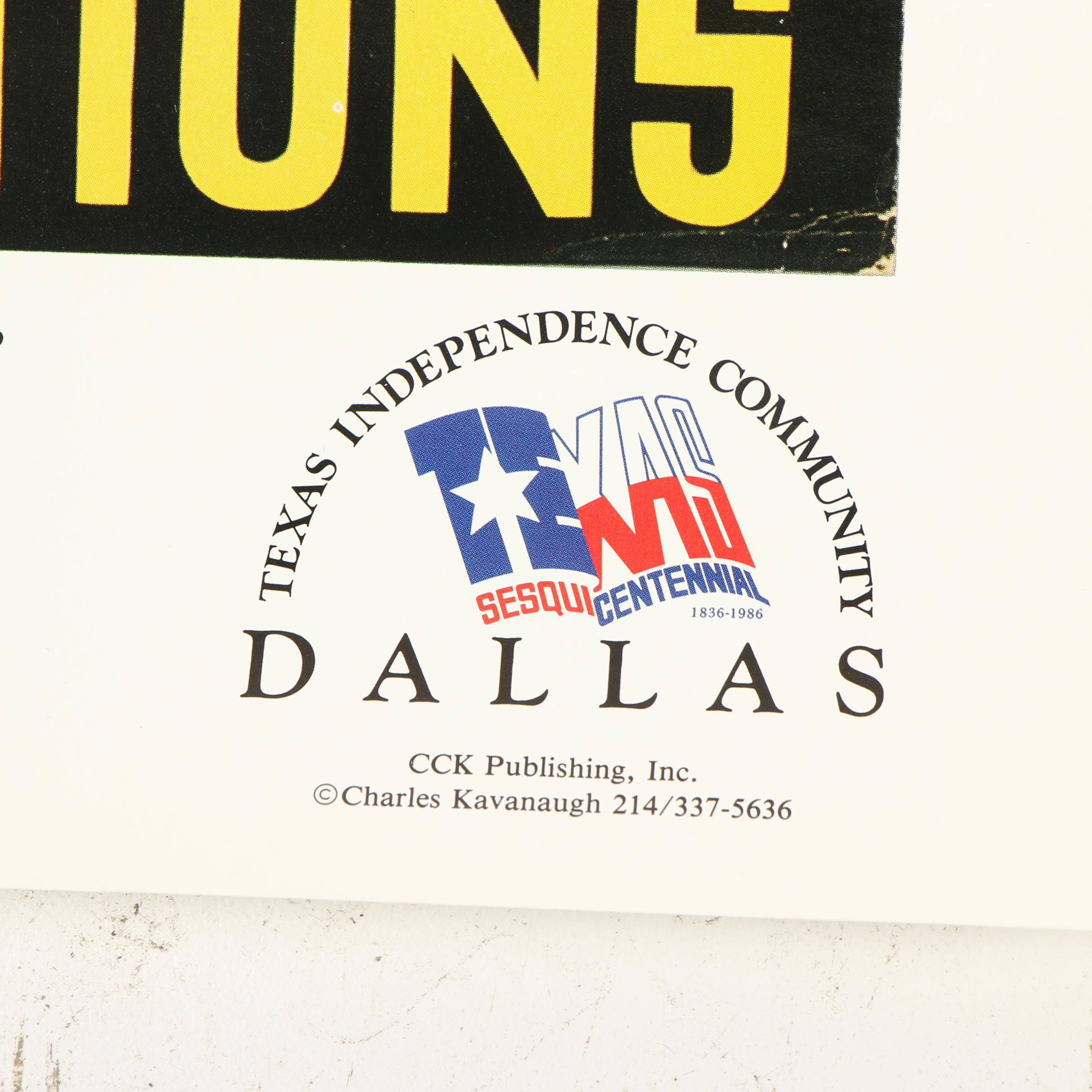 Texas Centennial Celebrations Offset Lithograph Posters, 1986