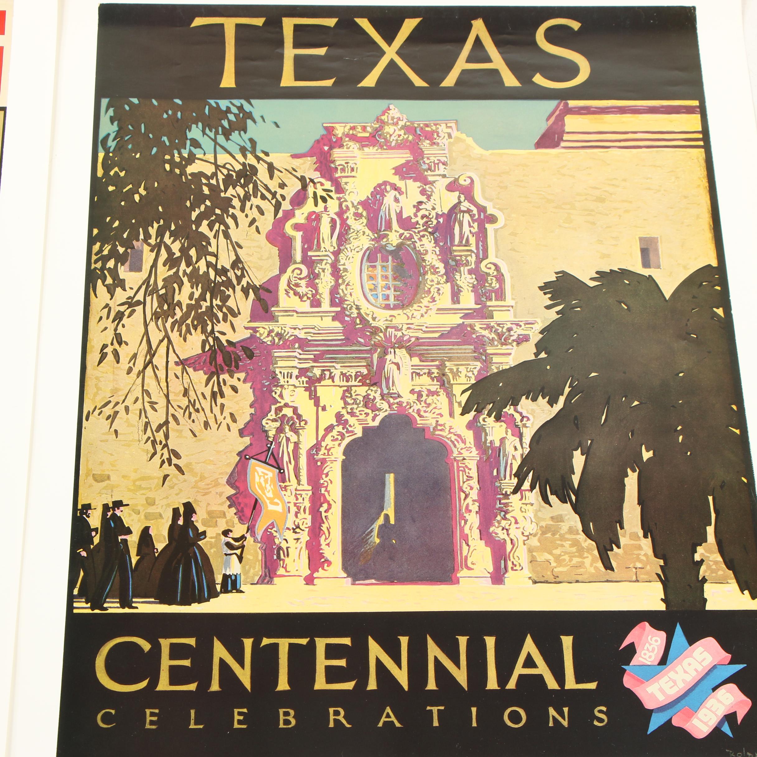 Texas Centennial Celebrations Offset Lithograph Posters, 1986