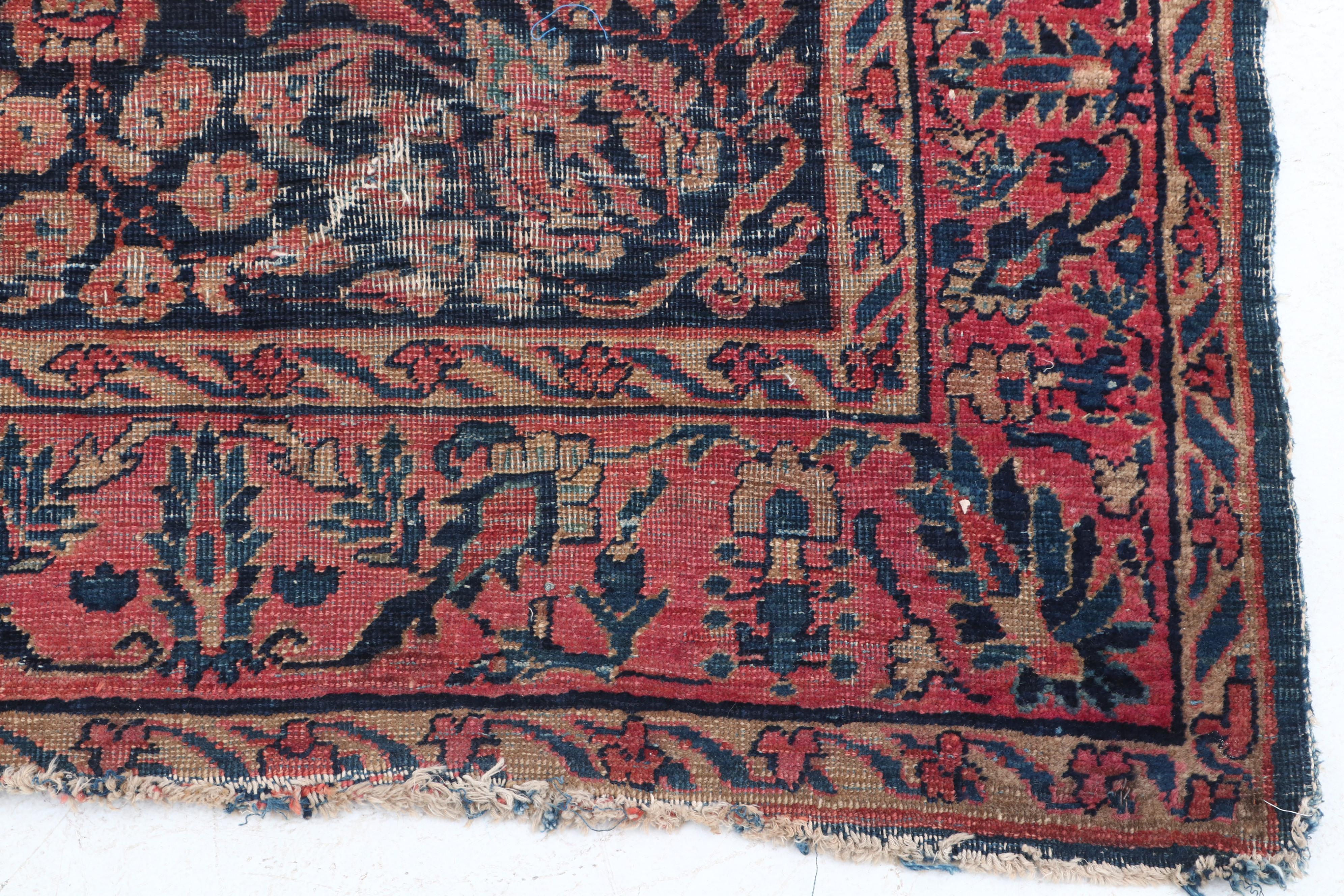 Hand-Knotted Persian Sarouk Wool Rug