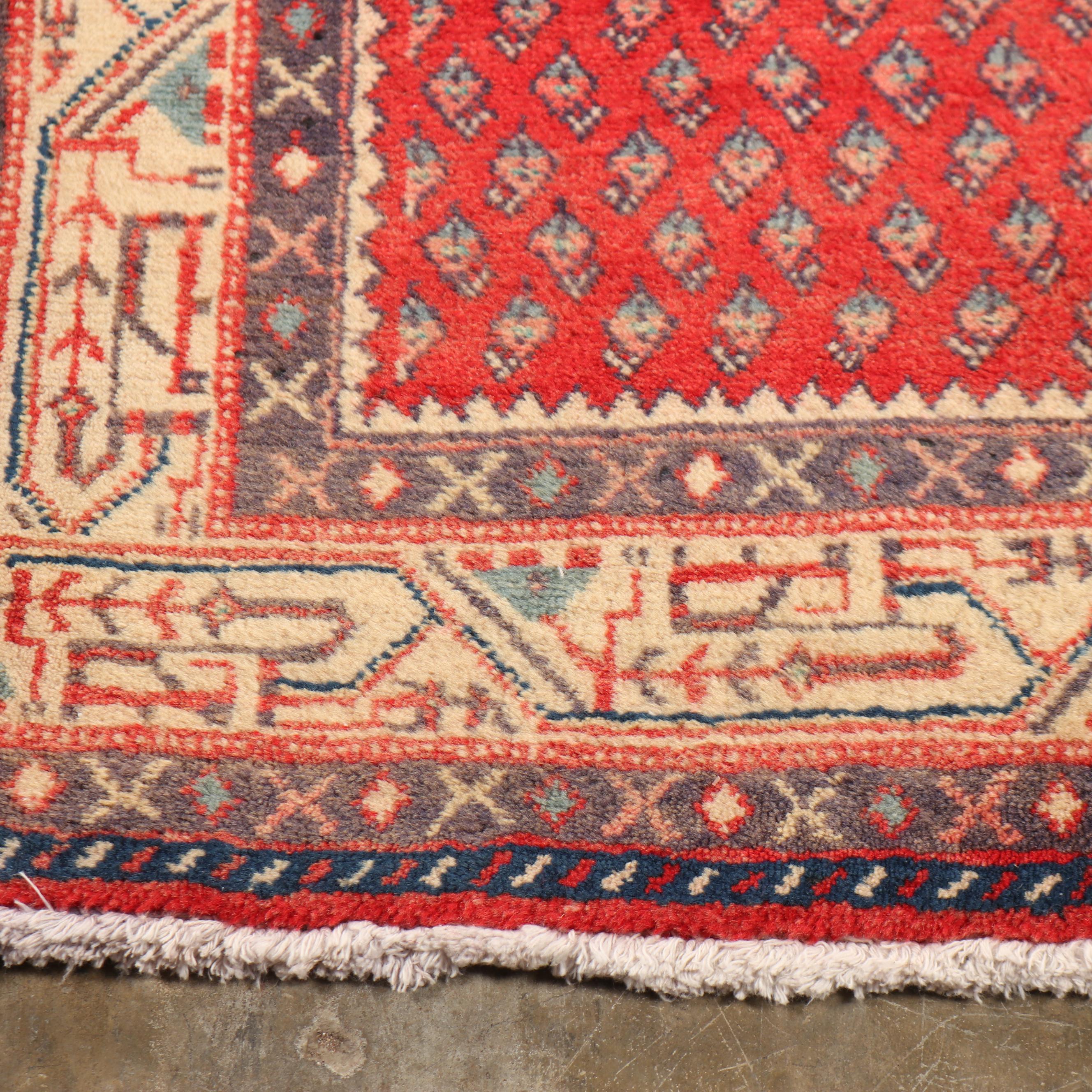 Hand-Knotted Persian Mir Seraband Wool Carpet Runner