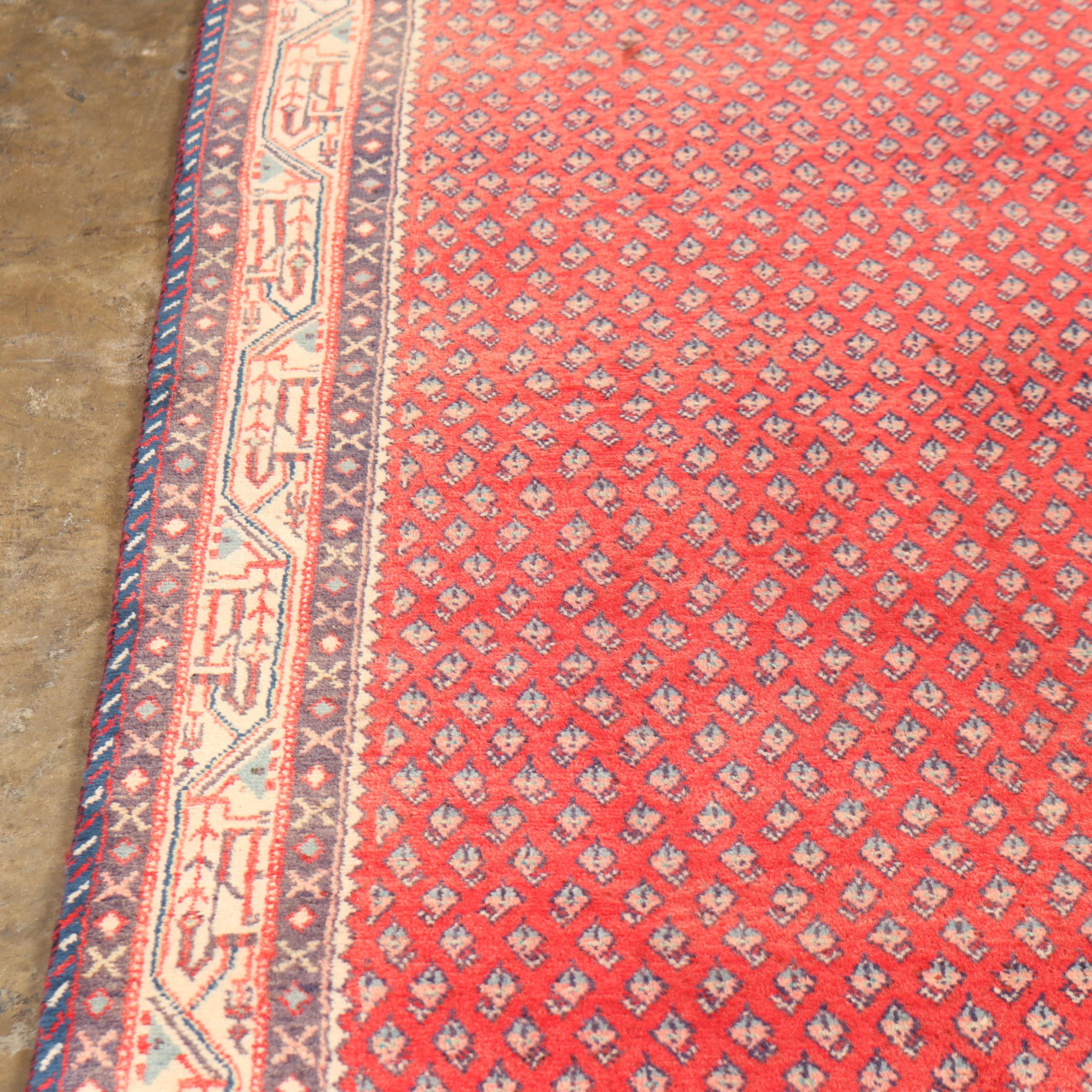 Hand-Knotted Persian Mir Seraband Wool Carpet Runner