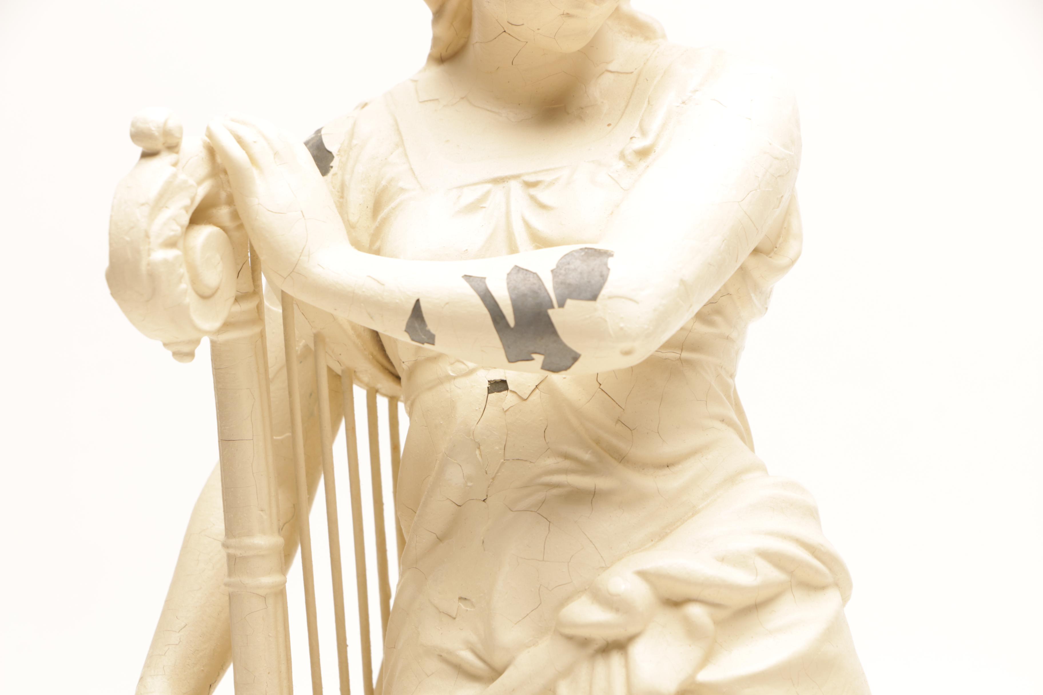 Classical Figural Painted Spelter Table Lamp