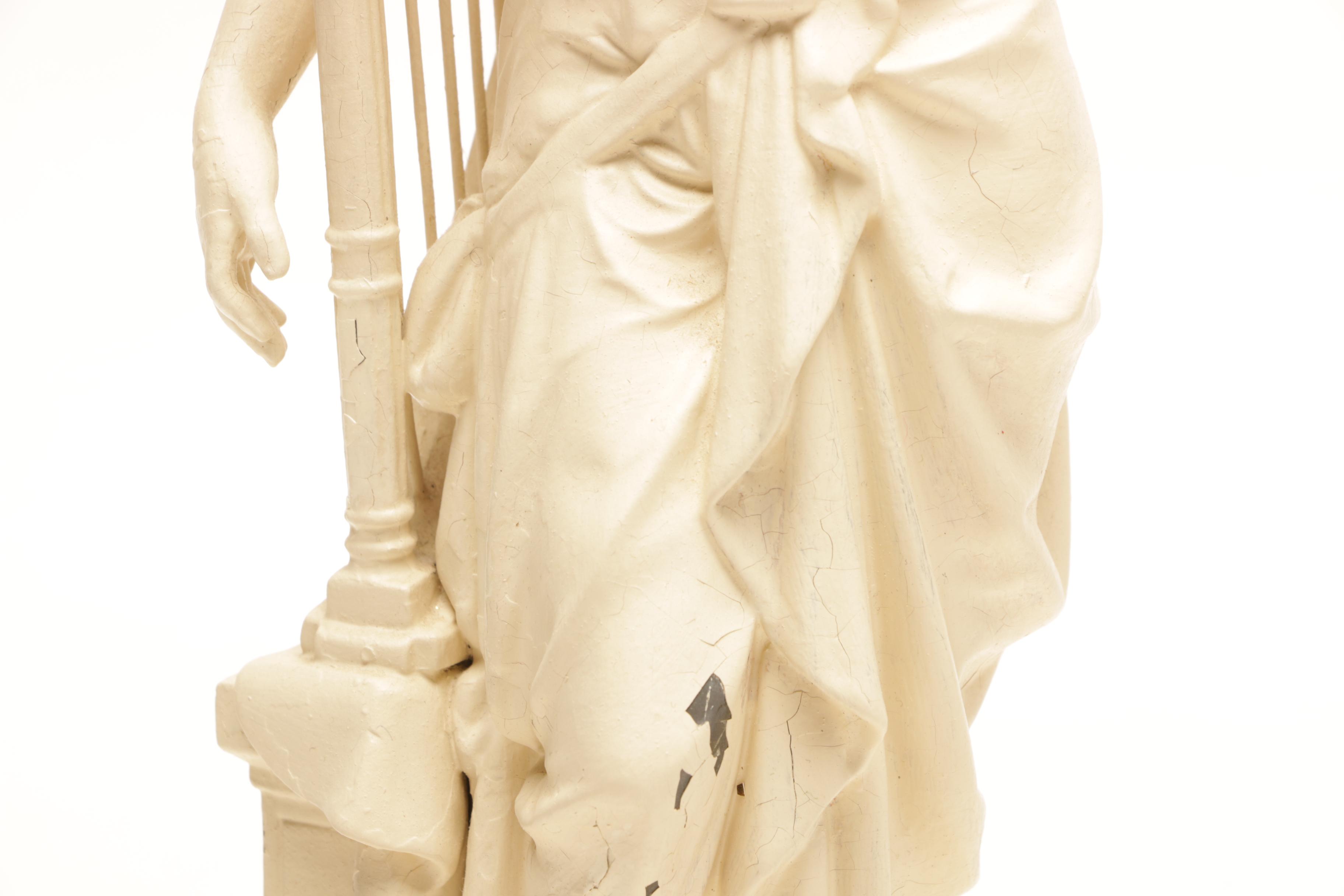 Classical Figural Painted Spelter Table Lamp