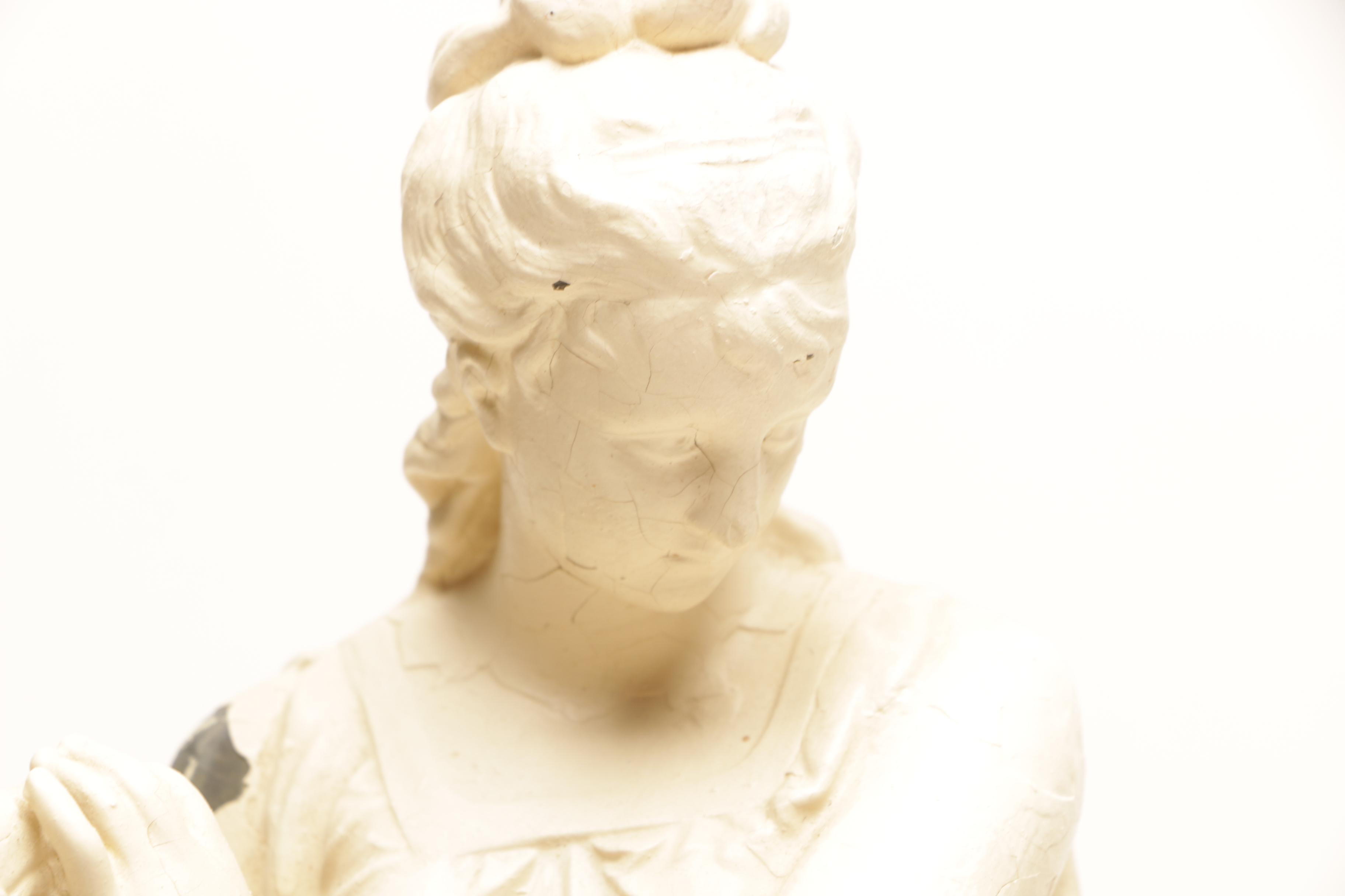 Classical Figural Painted Spelter Table Lamp