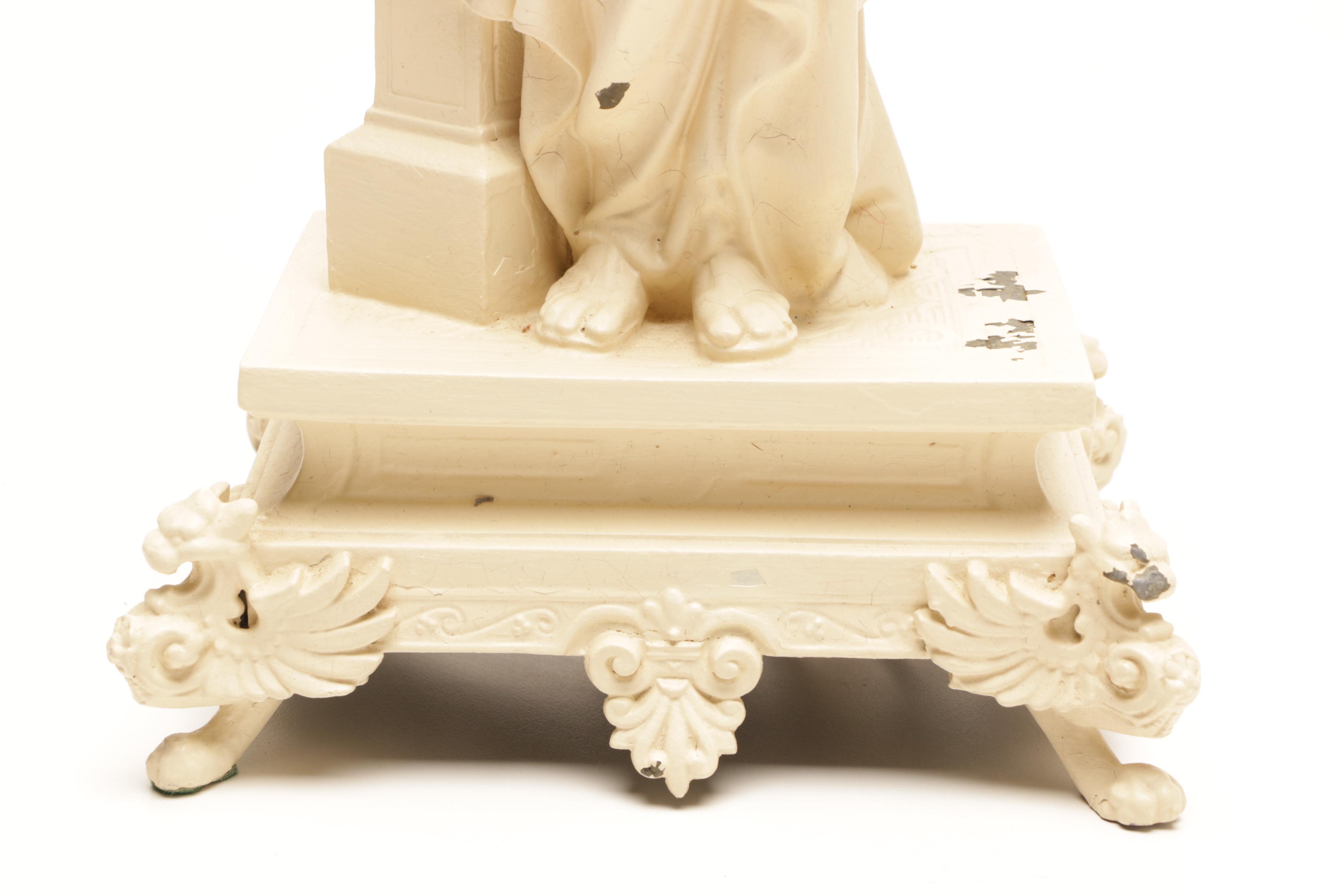 Classical Figural Painted Spelter Table Lamp