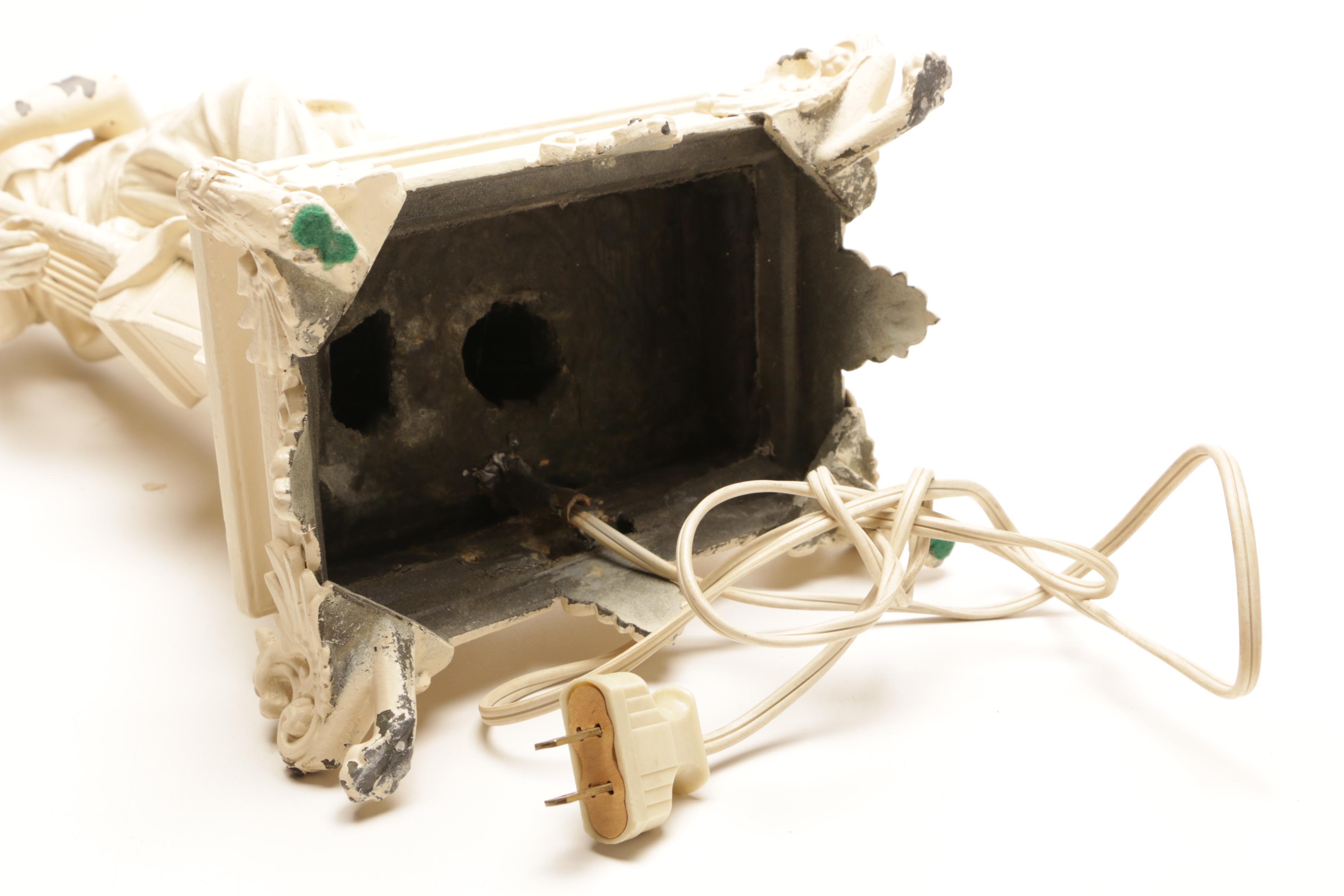 Classical Figural Painted Spelter Table Lamp