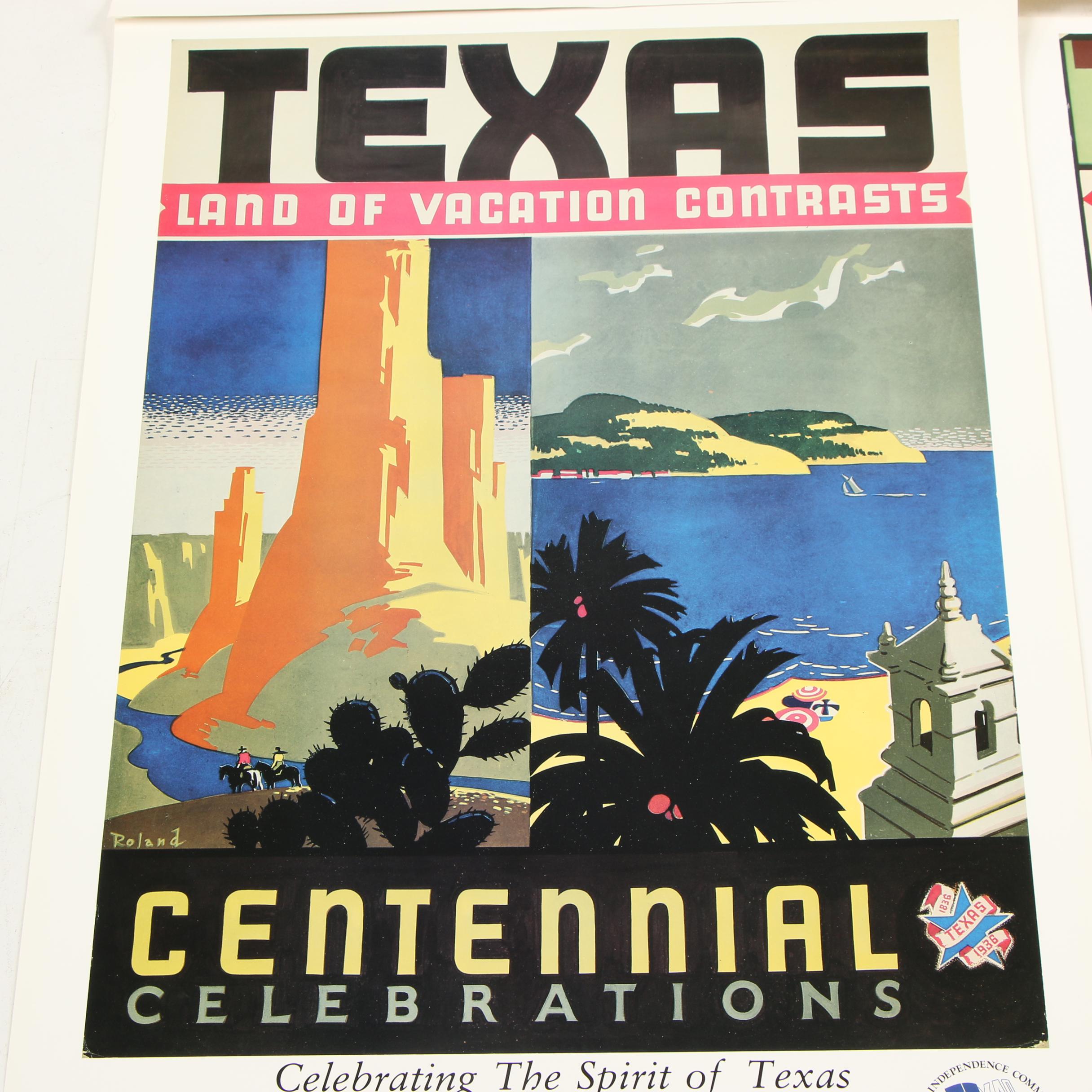Texas Centennial Celebrations Offset Lithograph Posters, 1986