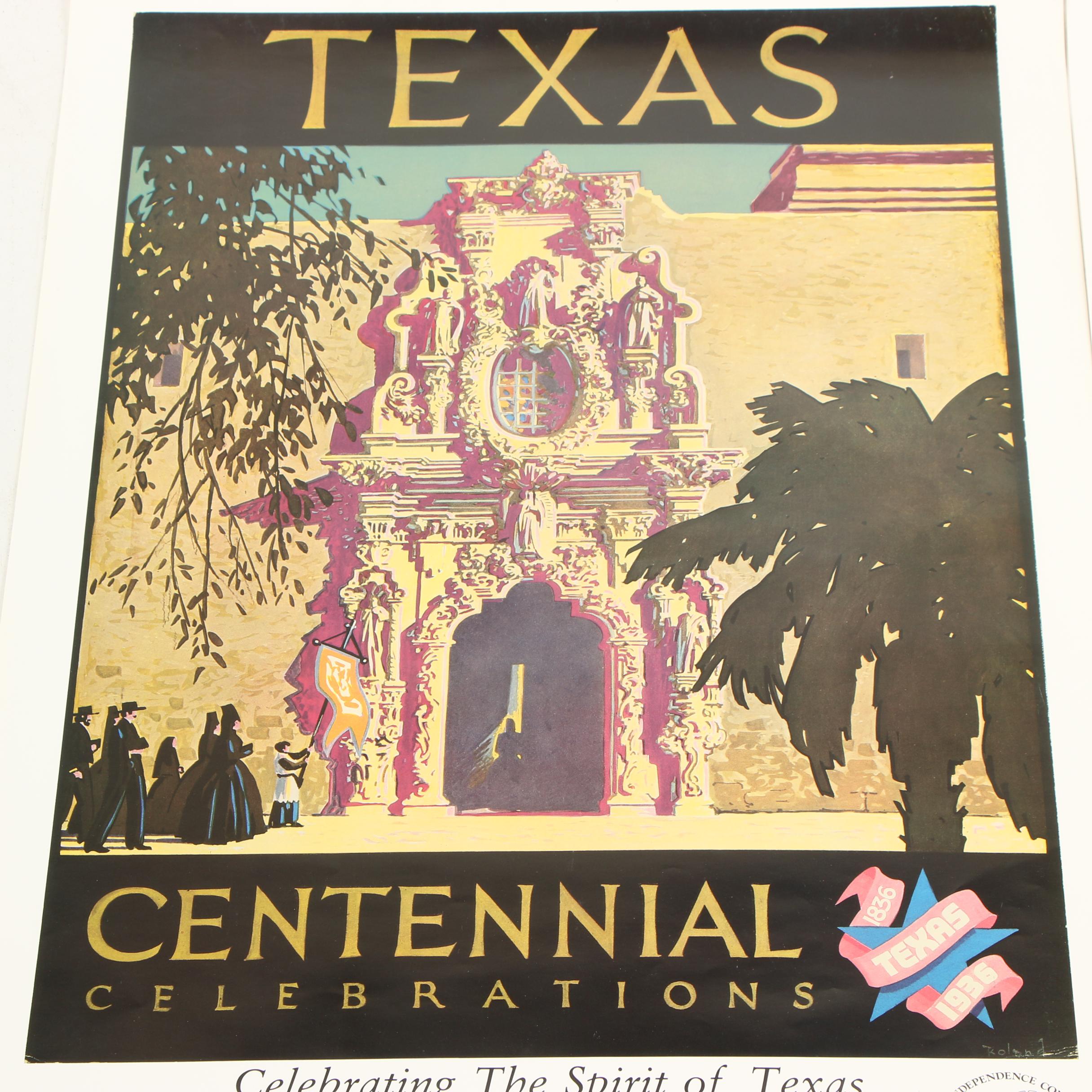 Texas Centennial Celebrations Offset Lithograph Posters, 1986