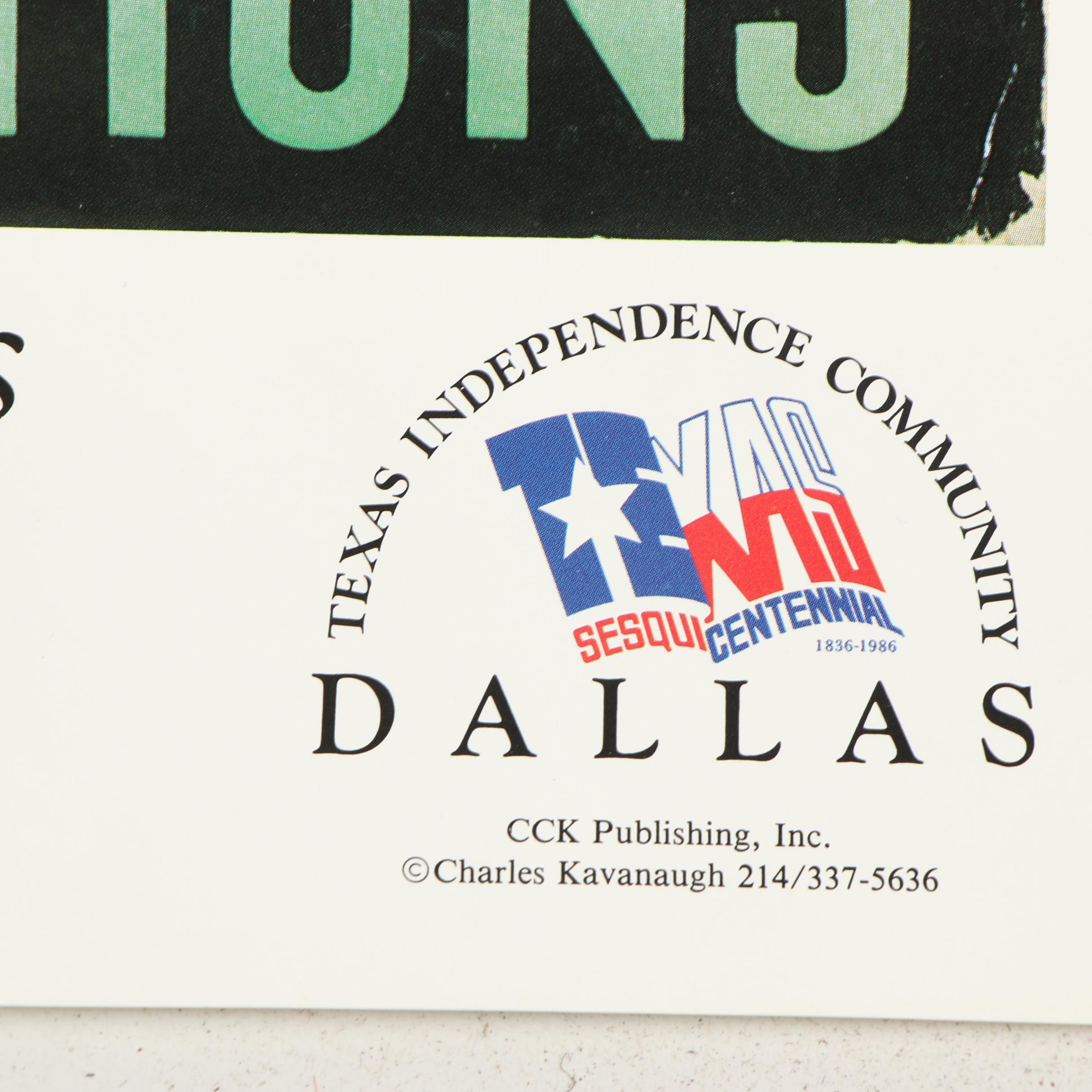 Texas Centennial Celebrations Offset Lithograph Posters, 1986