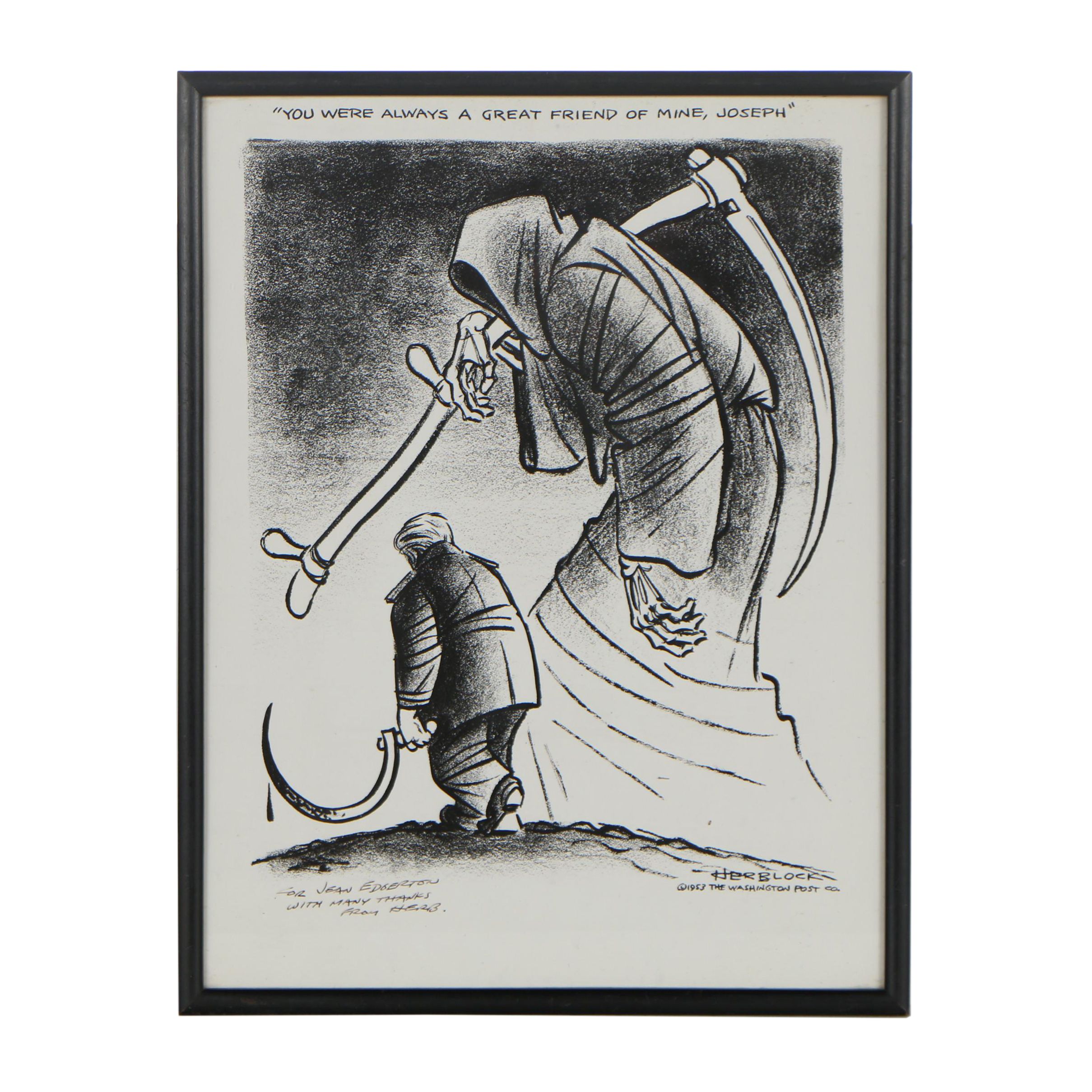 Herbert L. Block "Herblock" Washington Post Political Cartoon