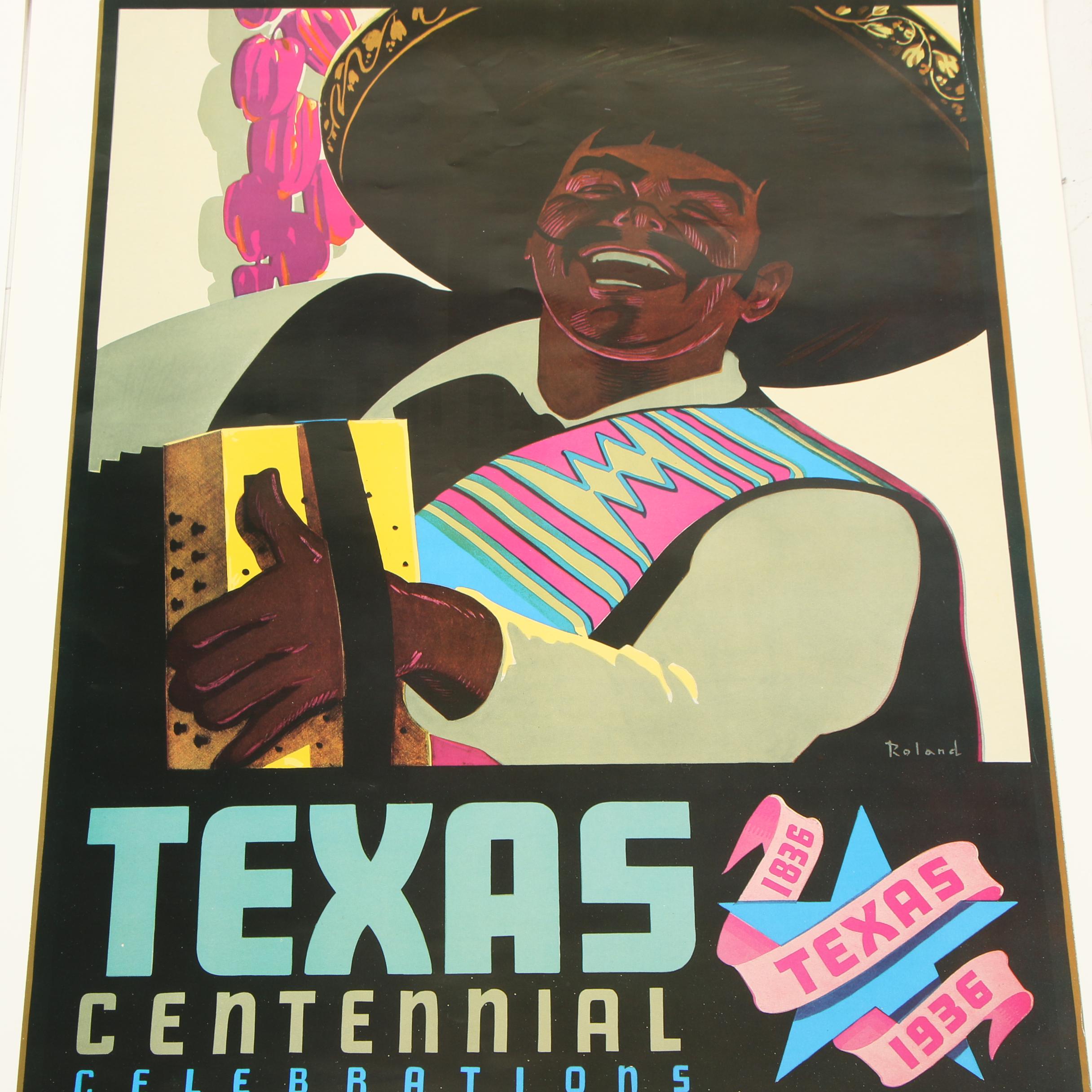 Texas Centennial Celebrations Offset Lithograph Posters, 1986