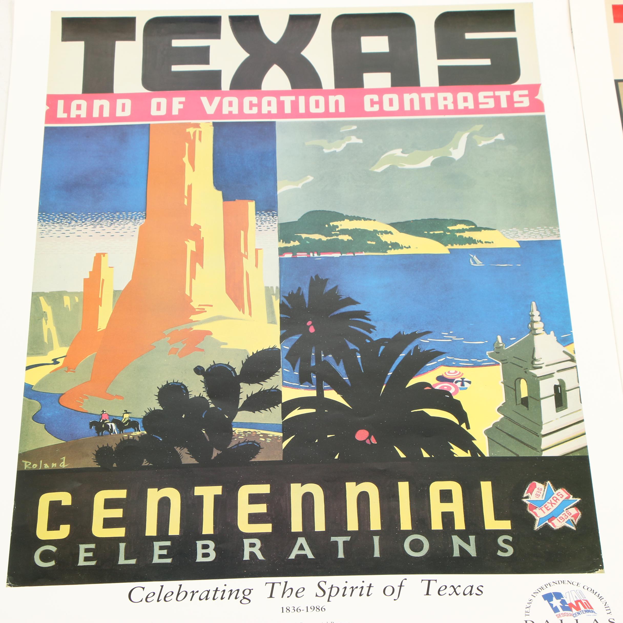 Texas Centennial Celebrations Offset Lithograph Posters, 1986