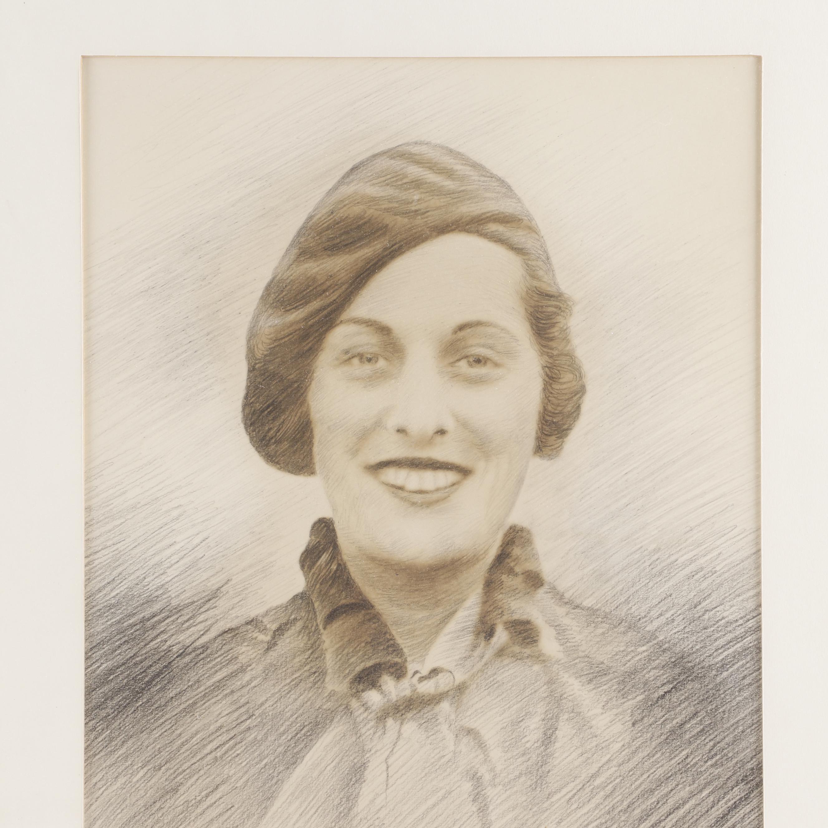 Napoleon DeRemont Portrait Drawing of Woman