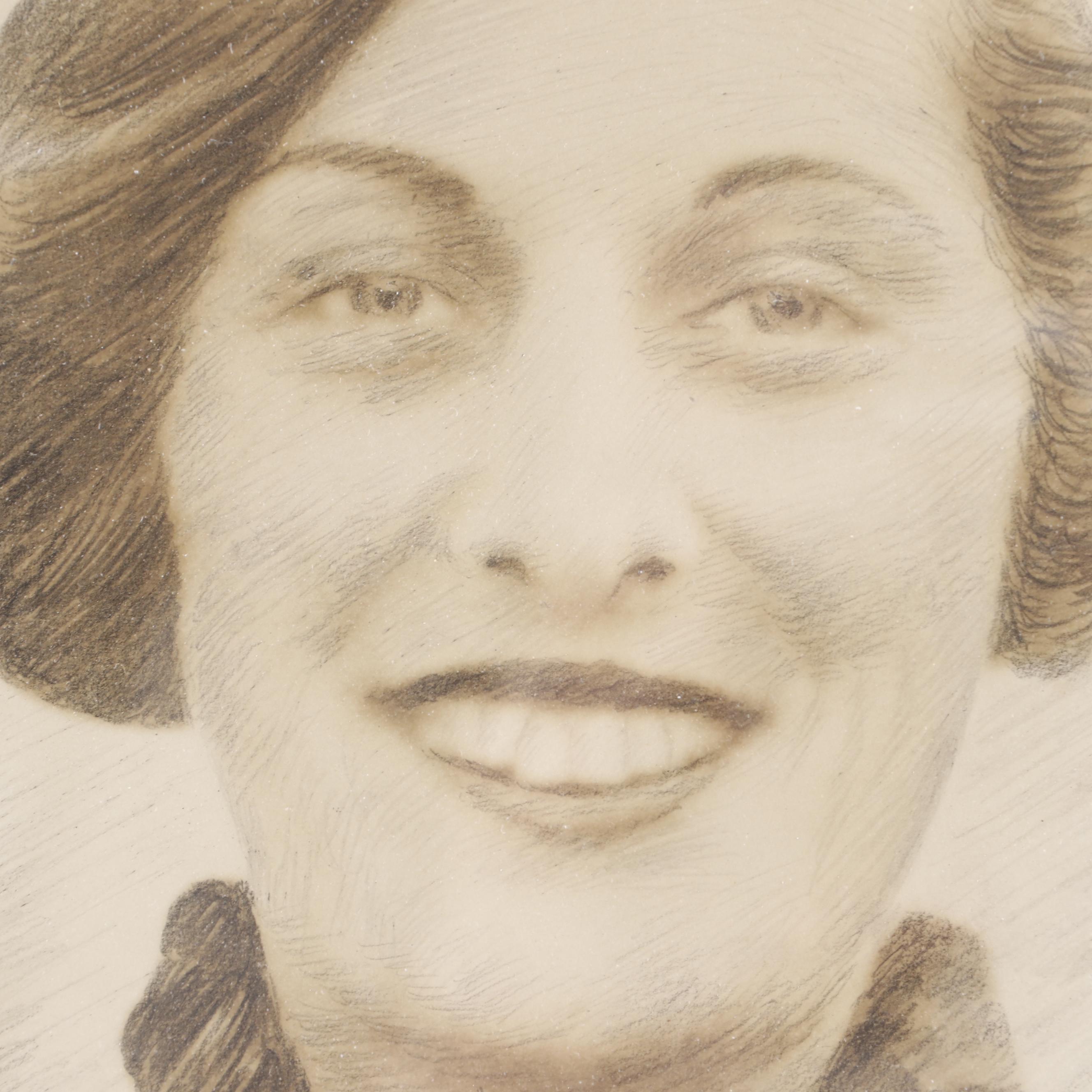 Napoleon DeRemont Portrait Drawing of Woman