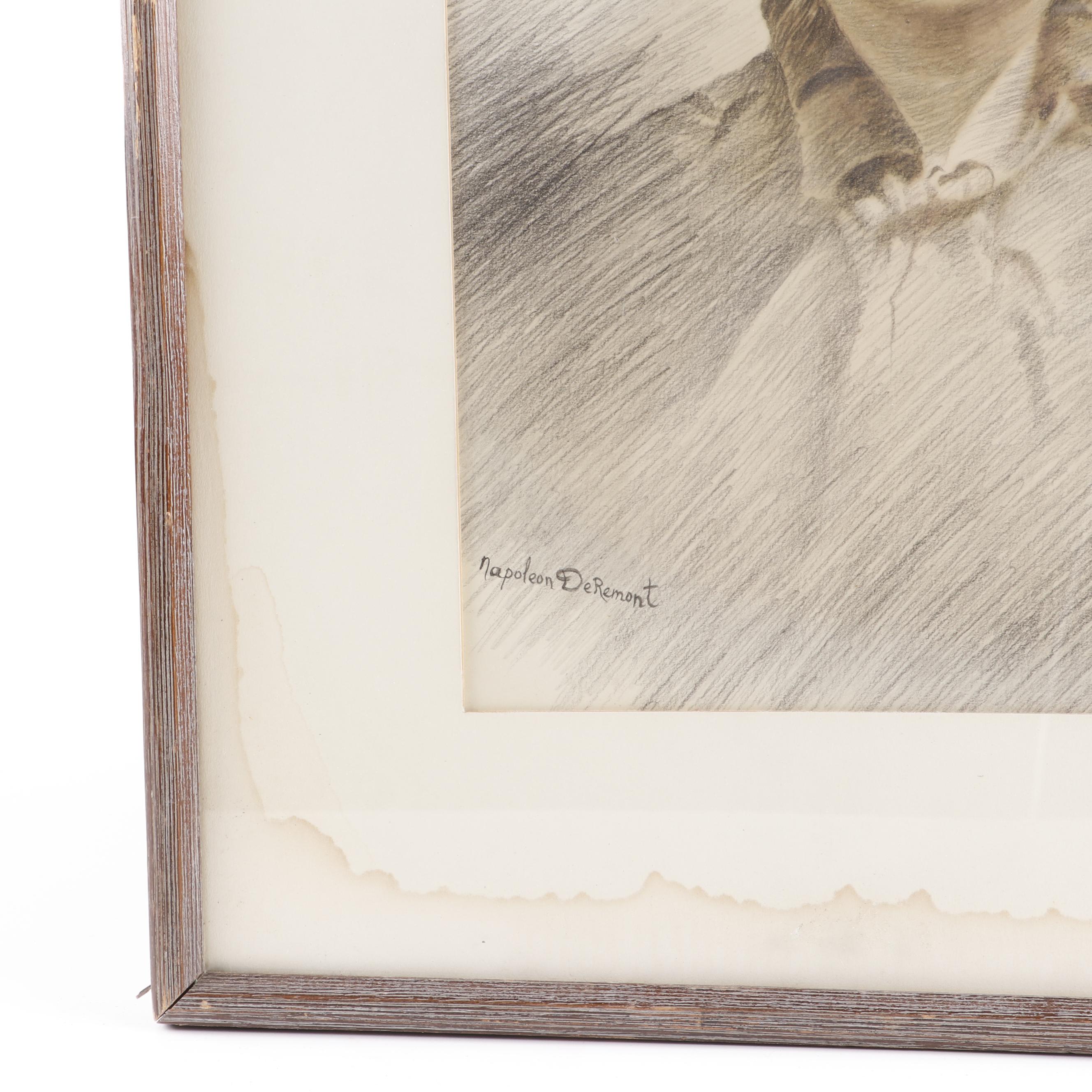 Napoleon DeRemont Portrait Drawing of Woman