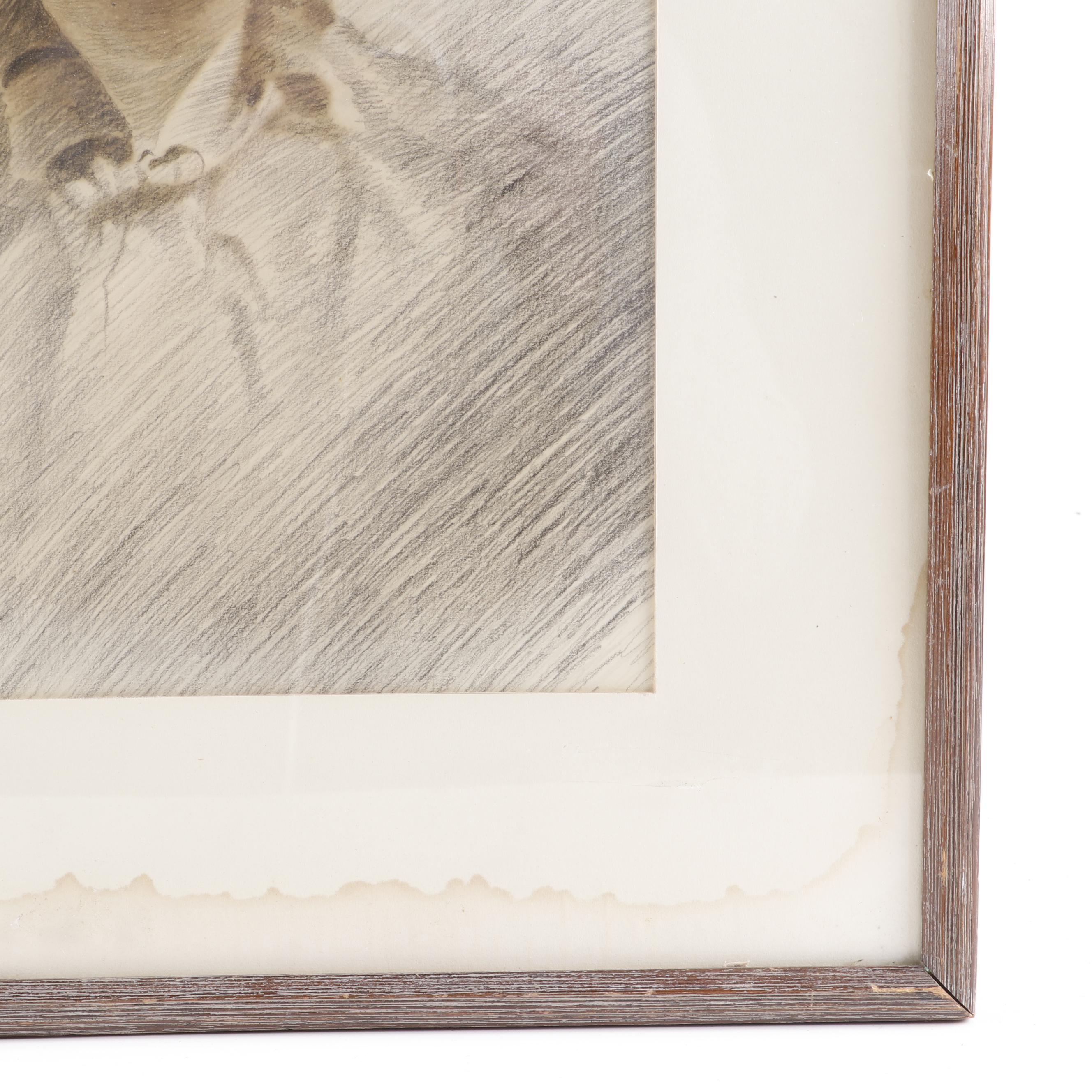 Napoleon DeRemont Portrait Drawing of Woman