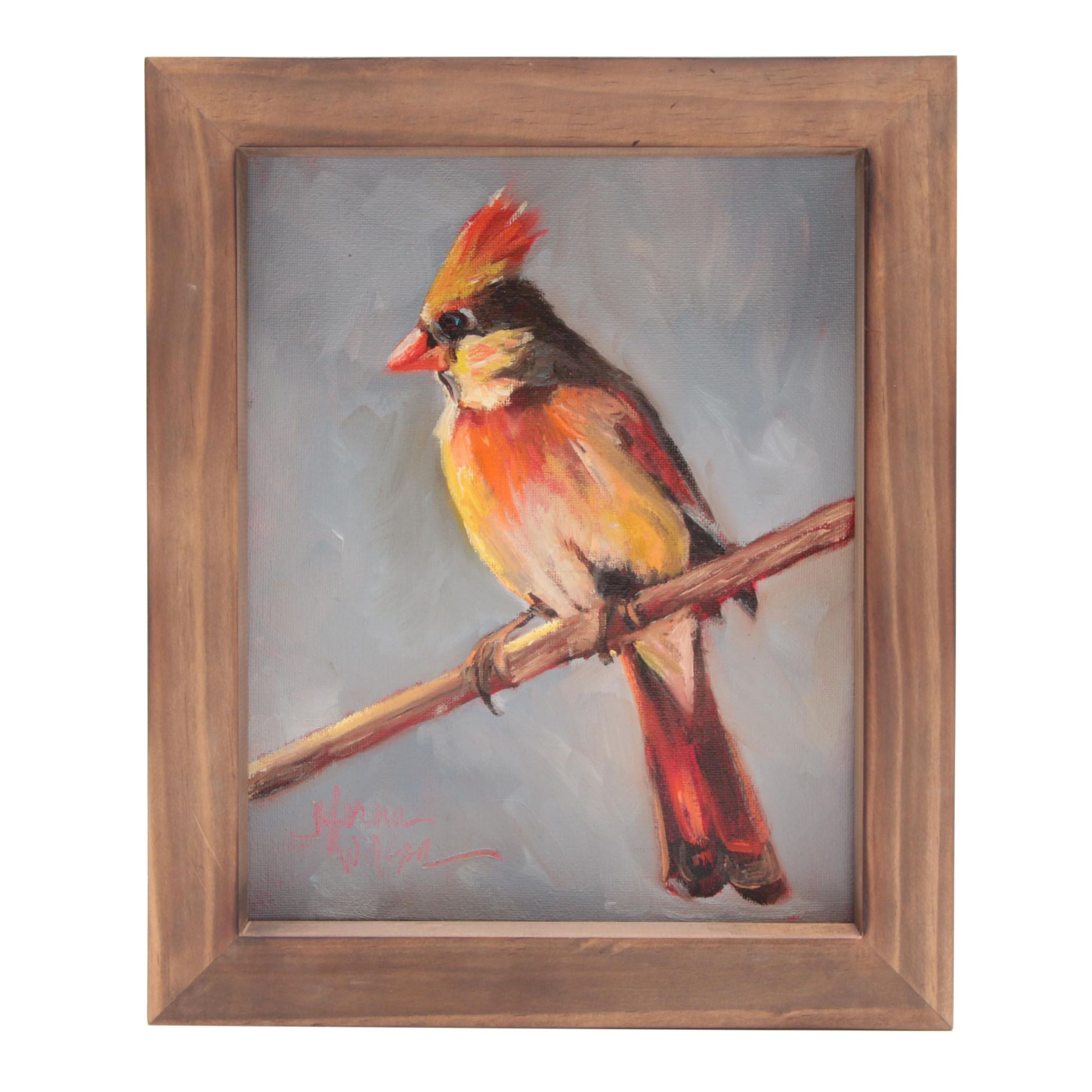 Norma Wilson Oil Painting Song Bird
