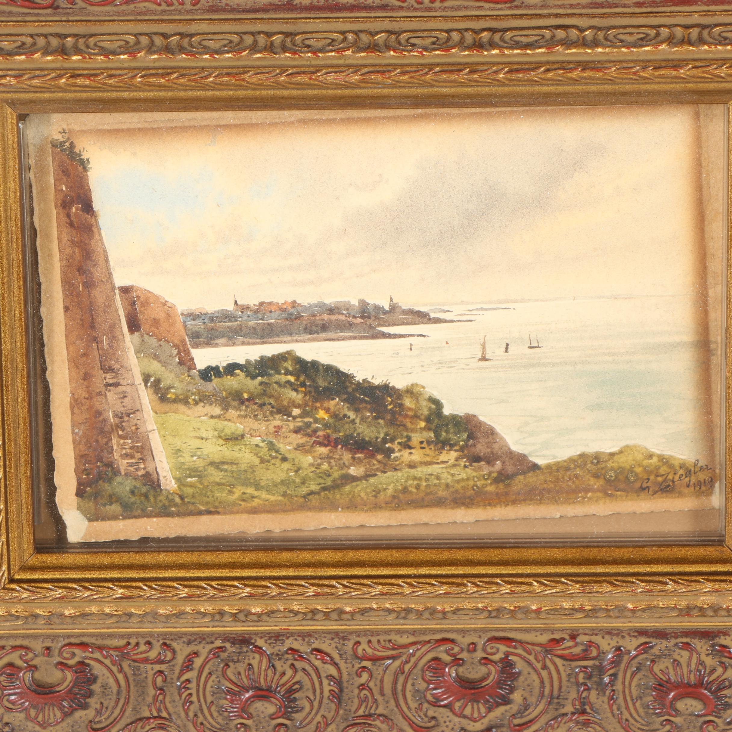 G. Ziegler Landscape Watercolor Paintings