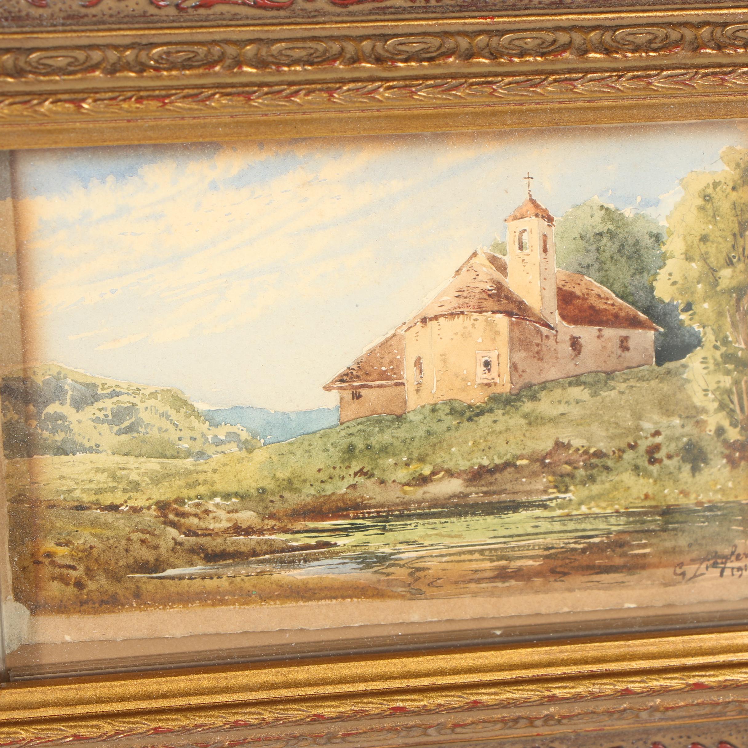 G. Ziegler Landscape Watercolor Paintings