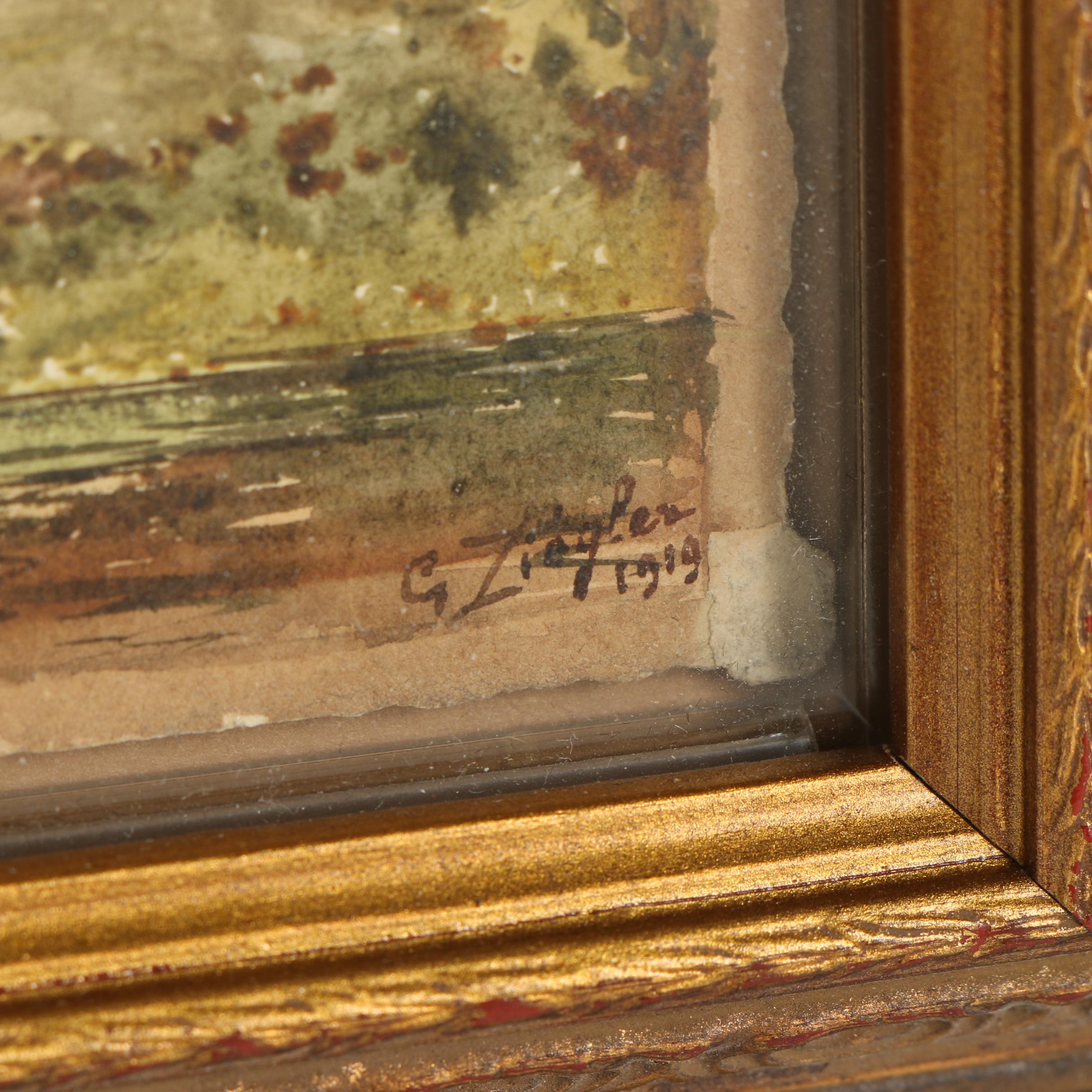 G. Ziegler Landscape Watercolor Paintings