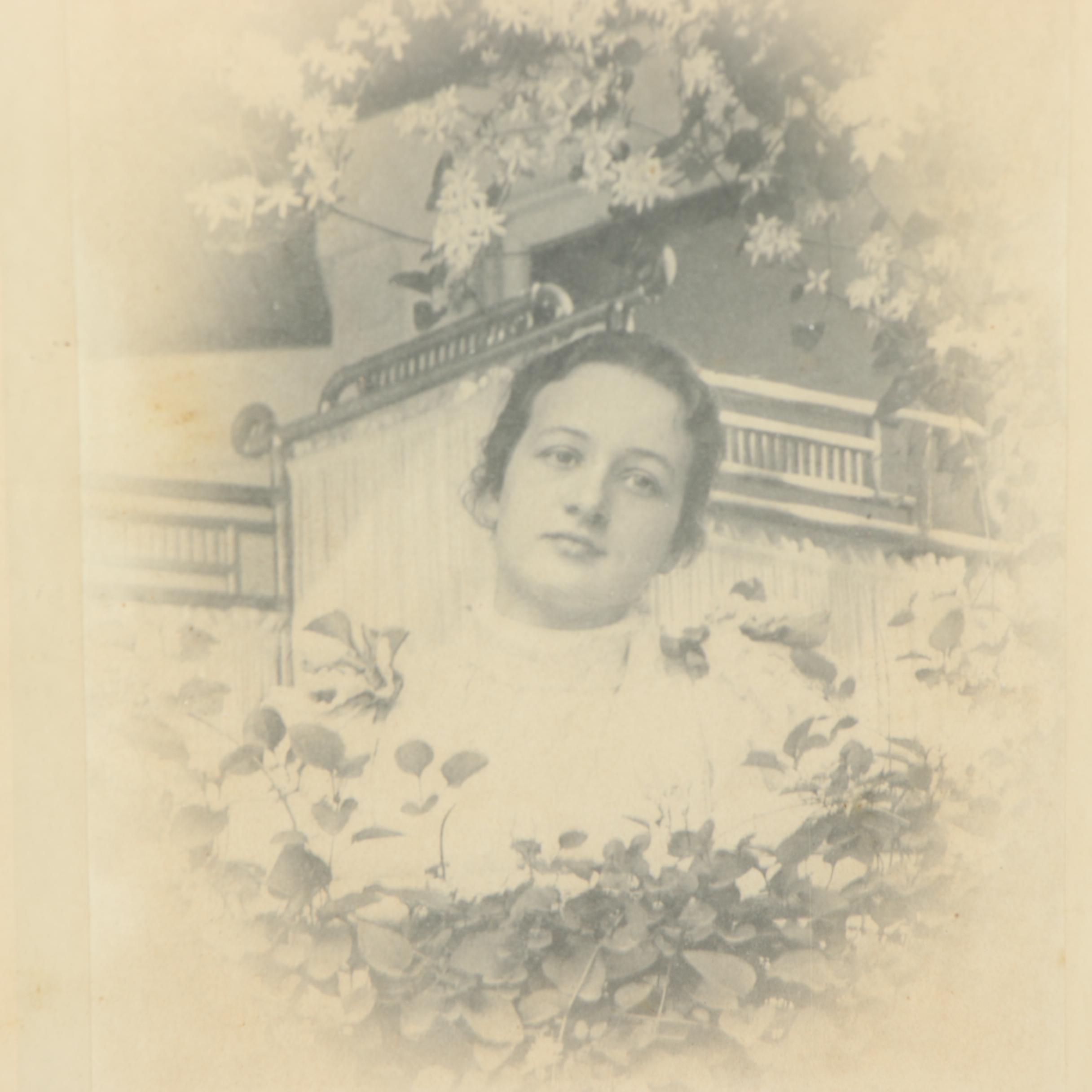 1897 Albumen Photograph and Pastel Drawing of Cats