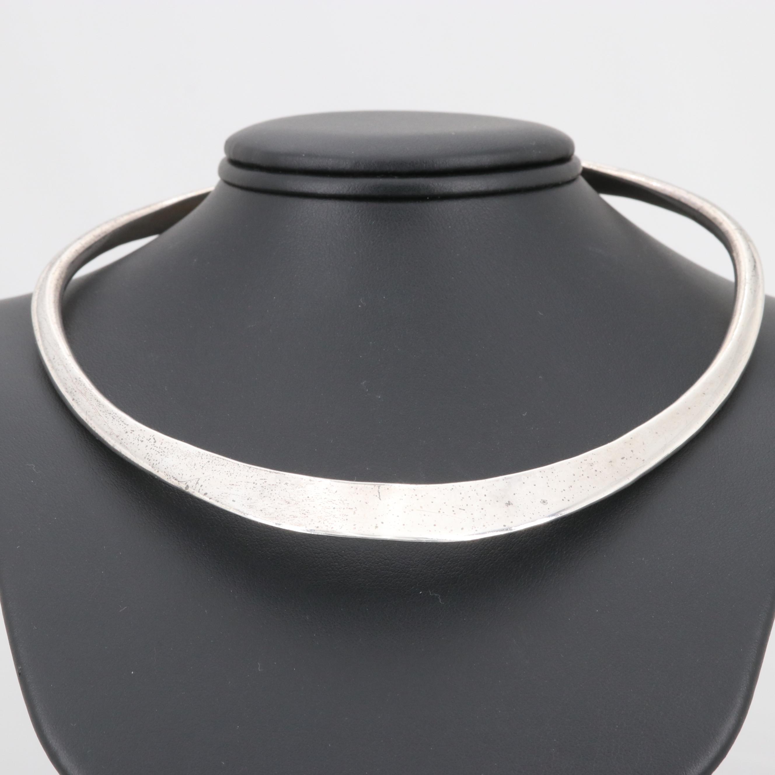 Sterling Silver Collar Necklace and Cuff Bracelet
