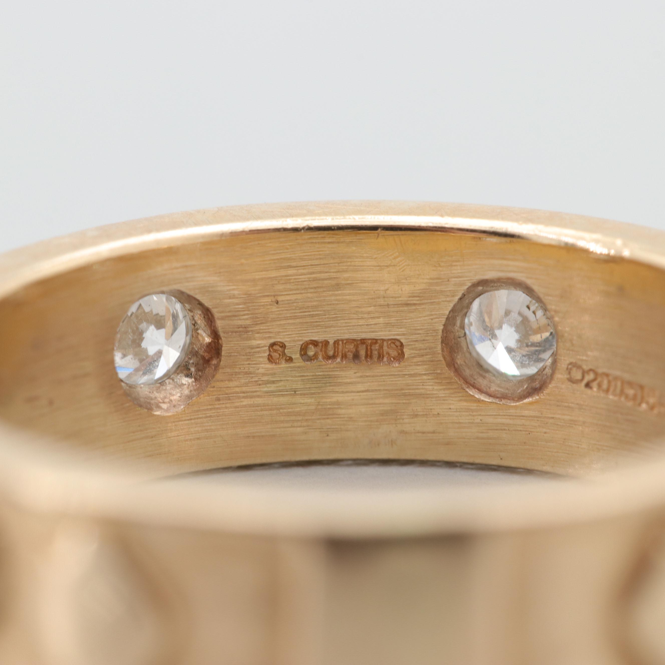 Syd Curtis for Harley Davidson 14K Yellow Gold Diamond Band