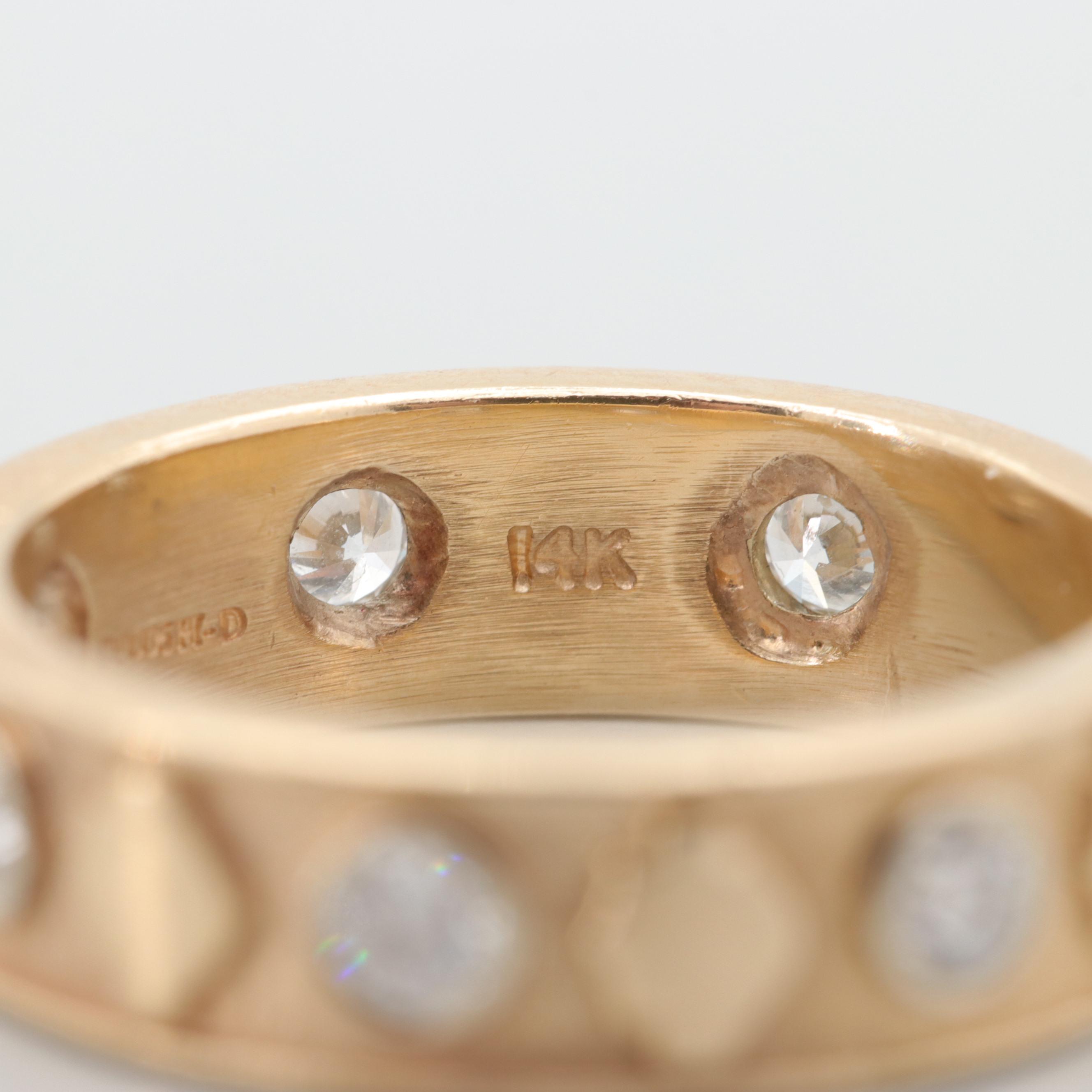 Syd Curtis for Harley Davidson 14K Yellow Gold Diamond Band