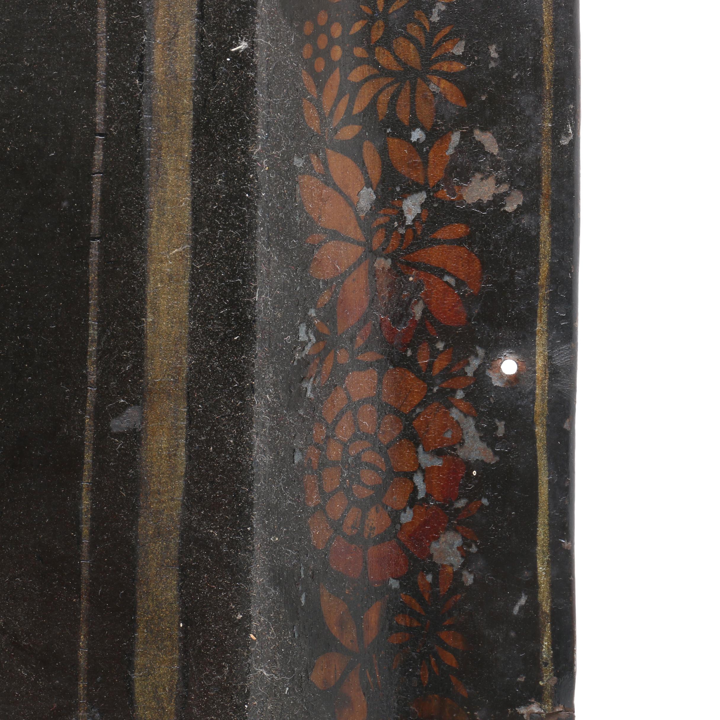 Antique Gilt and Hand Painted Asian Motif Tray