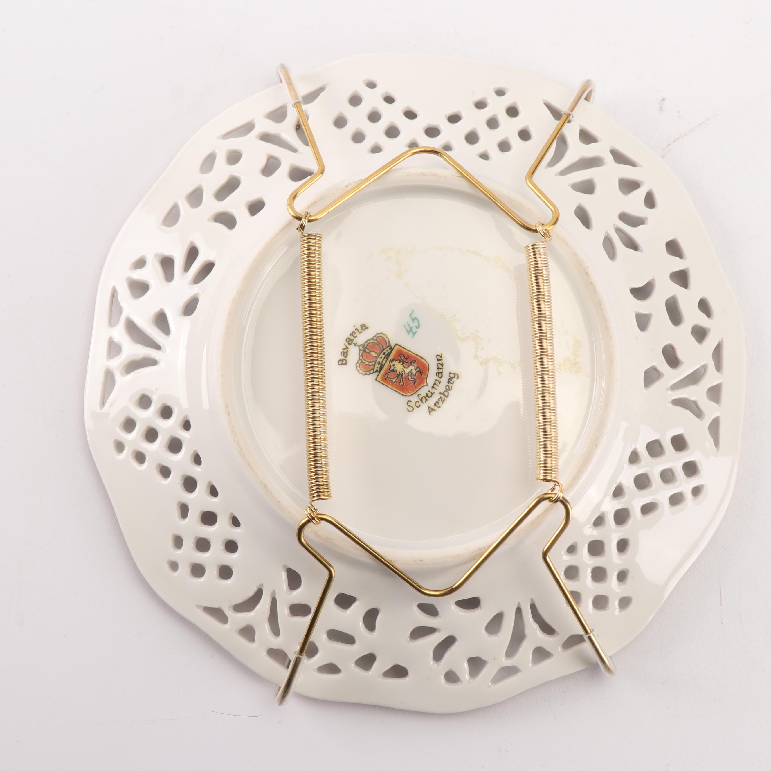 Schumann "Empress Dresden Flowers" Reticulated Porcelain Plates, 1960-70