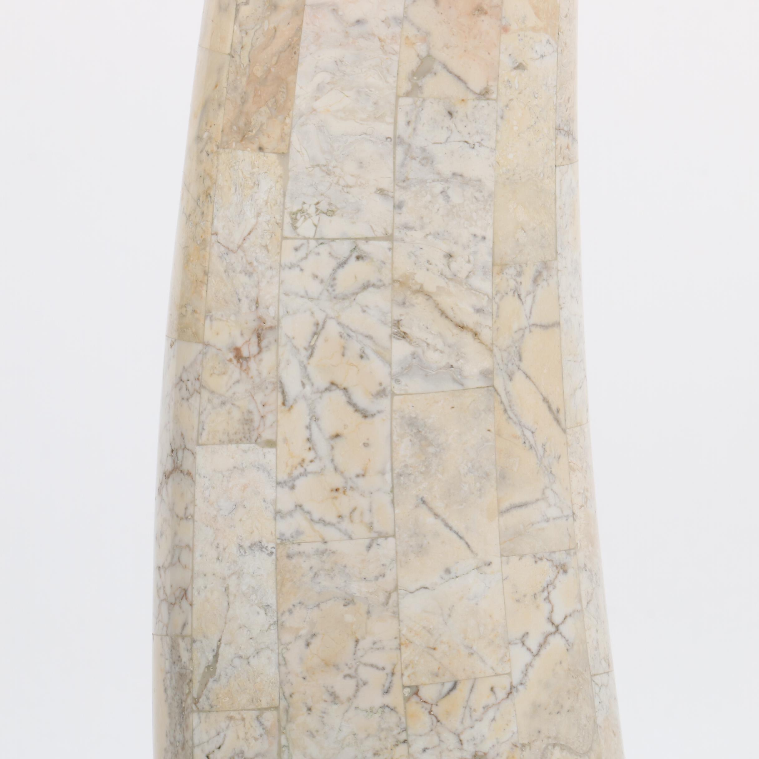 Maitland-Smith Tessellated Marble Horn Sculpture