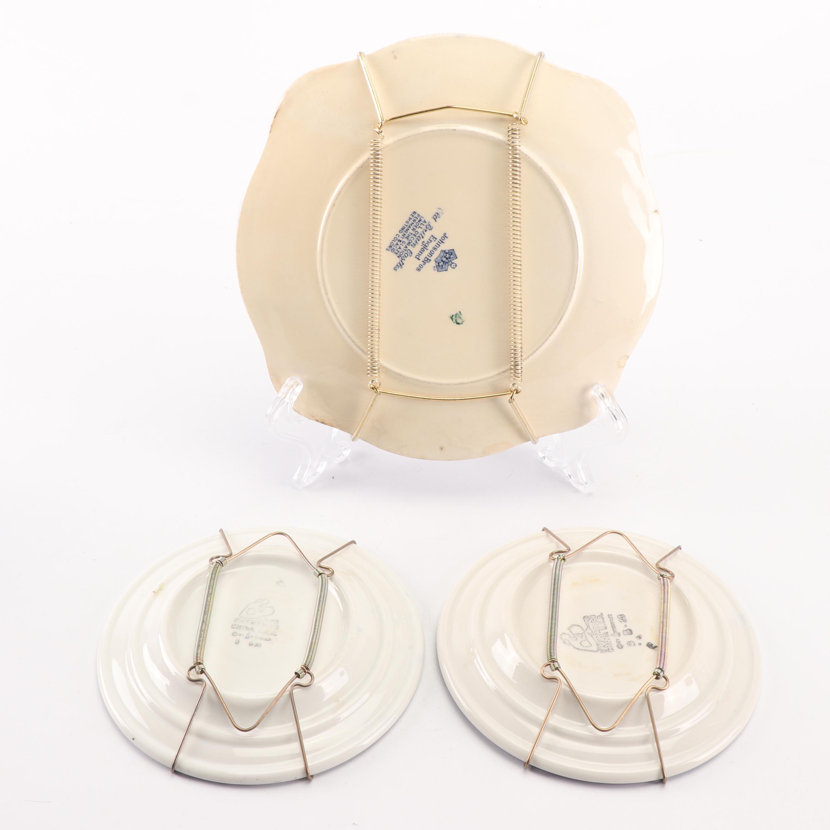 Johnson Bros. "Old Britain Castles" with "Blue Willow" Plates and "Canton" Cups