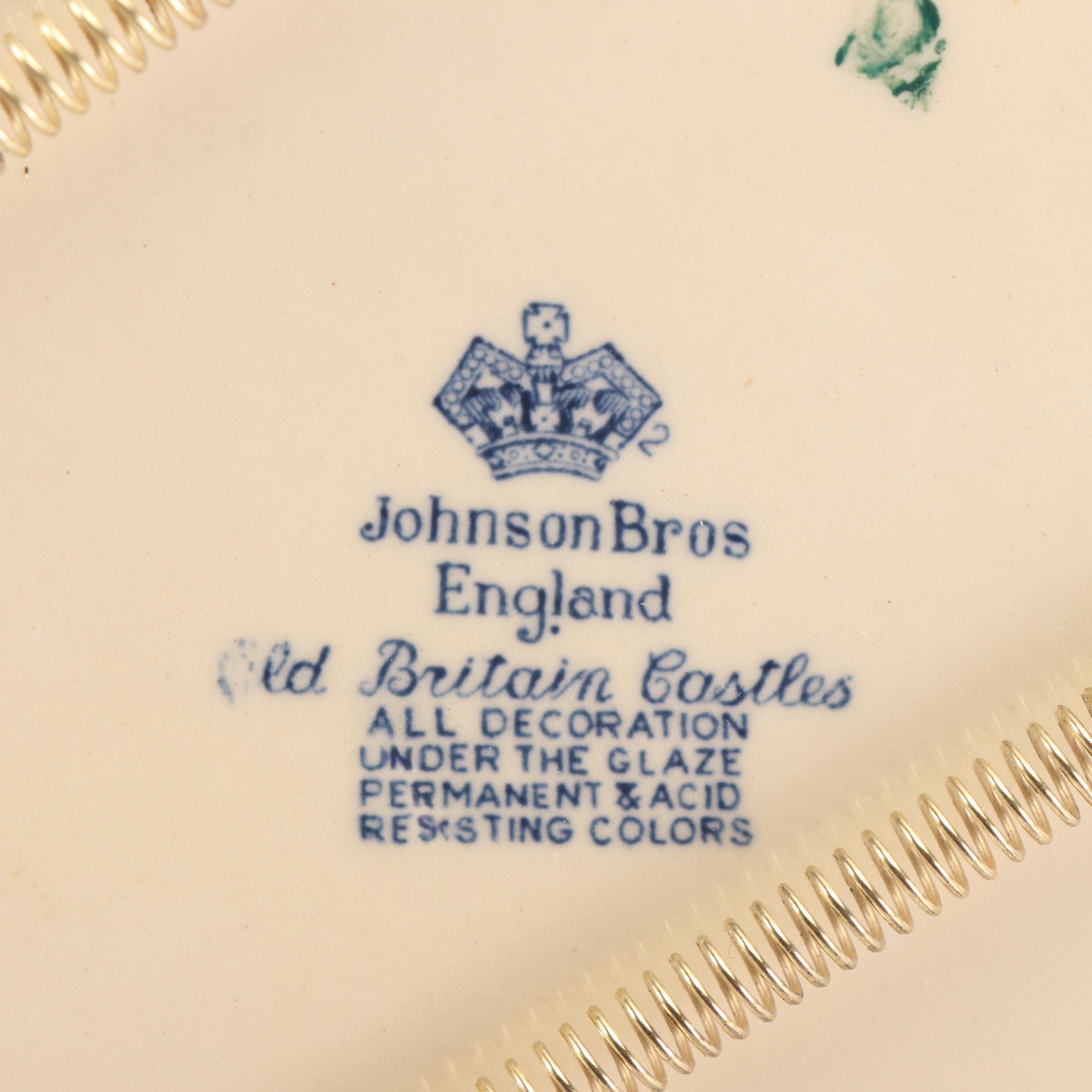 Johnson Bros. "Old Britain Castles" with "Blue Willow" Plates and "Canton" Cups