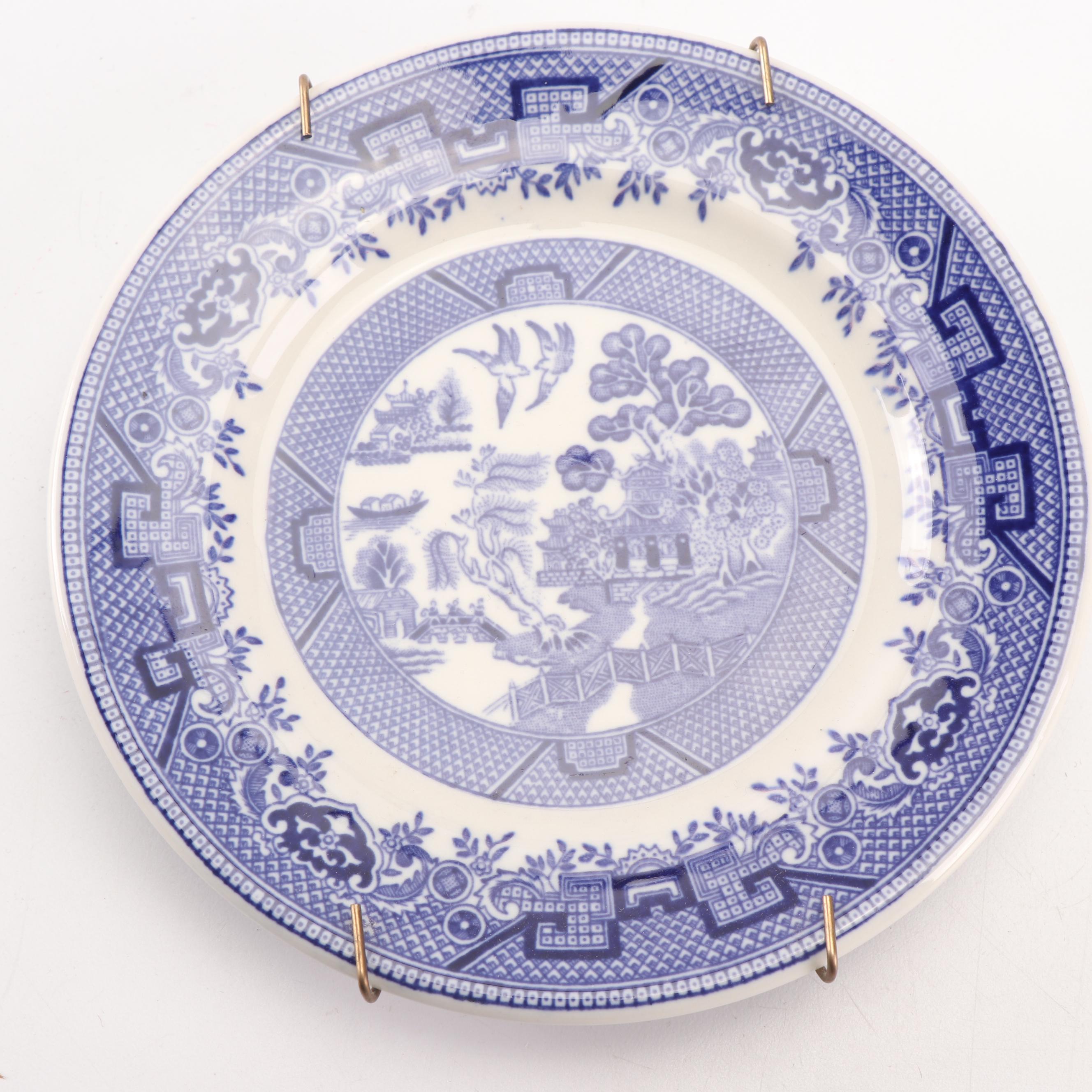 Johnson Bros. "Old Britain Castles" with "Blue Willow" Plates and "Canton" Cups