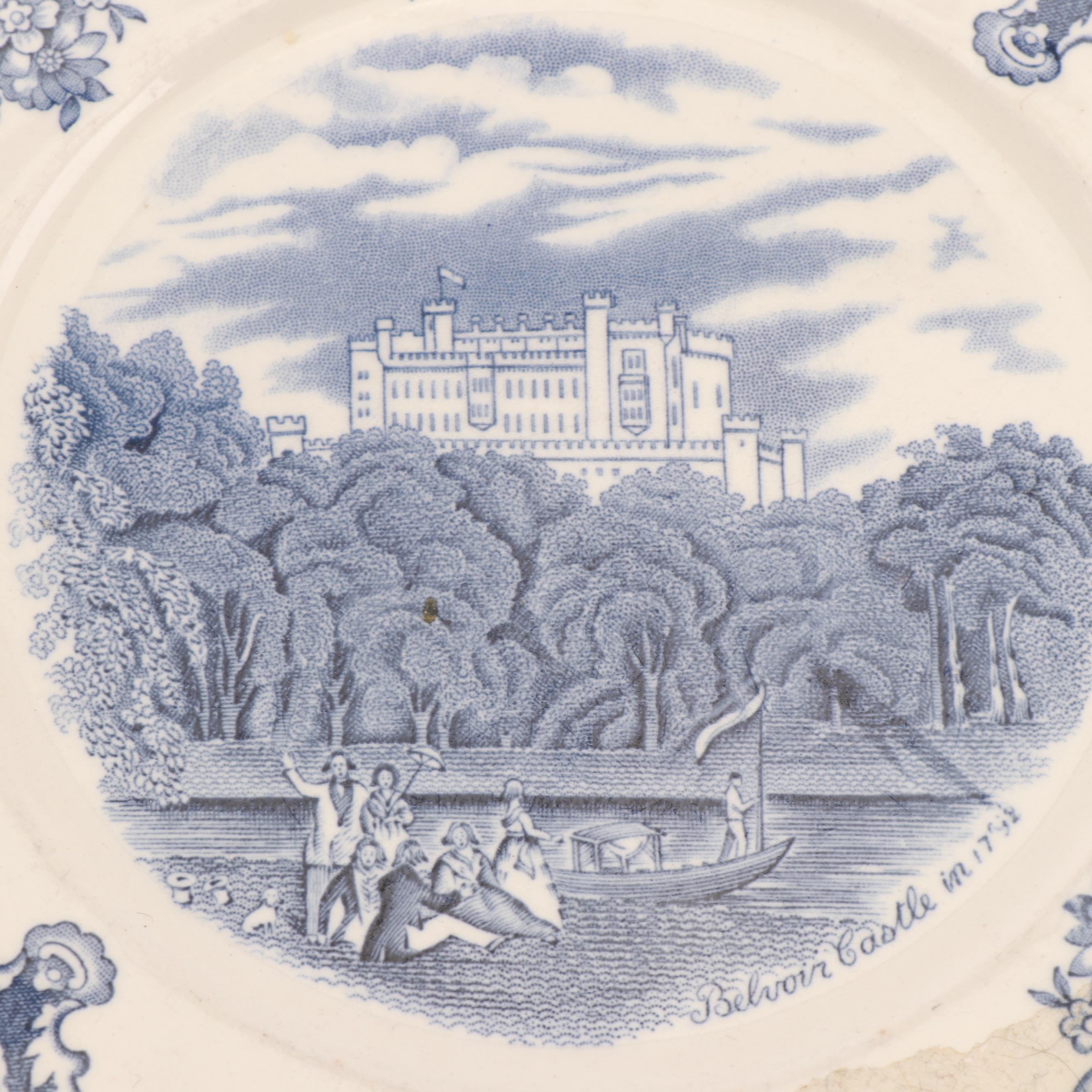 Johnson Bros. "Old Britain Castles" with "Blue Willow" Plates and "Canton" Cups