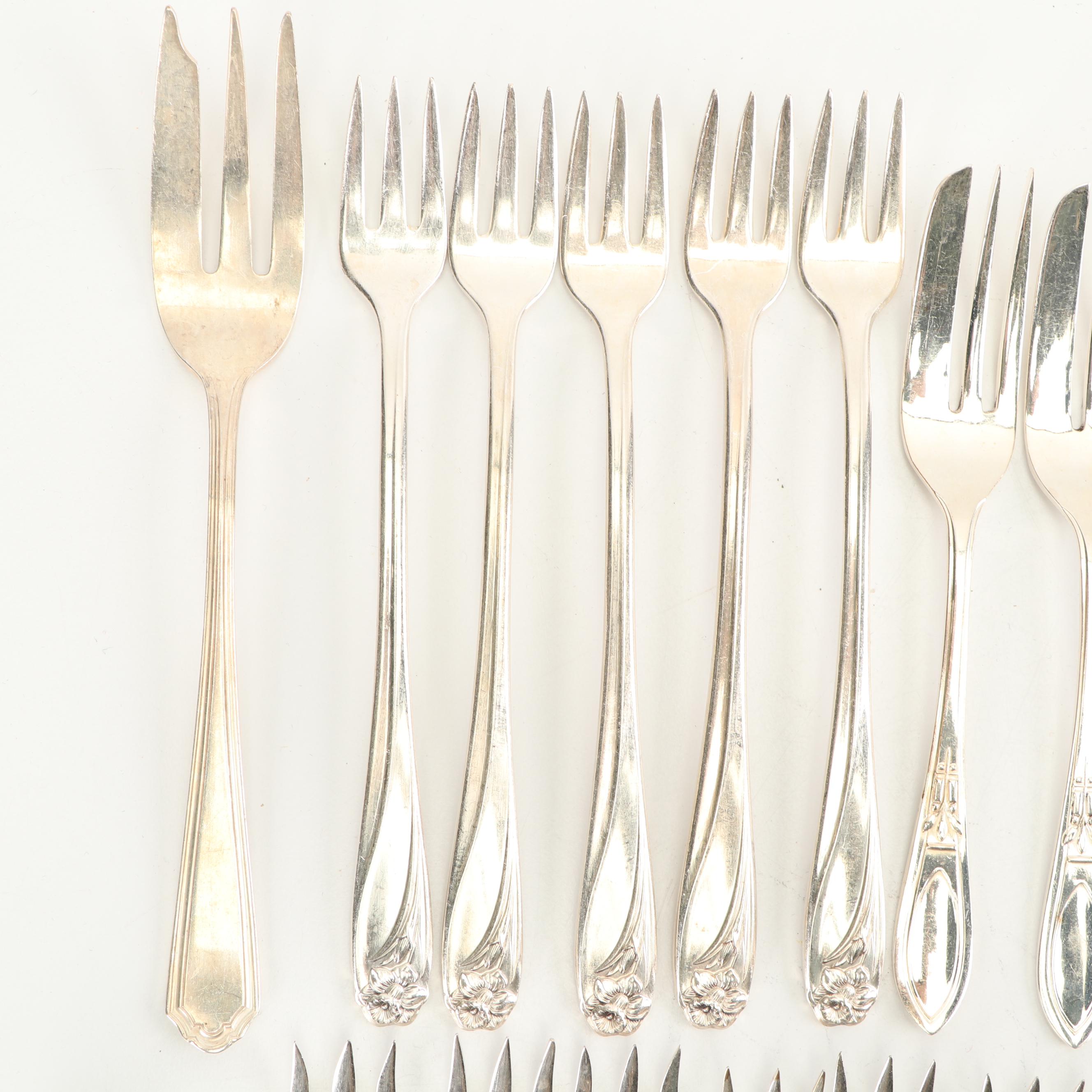 Silver Plate Cocktail Forks, Spoons, and Serving Utensils